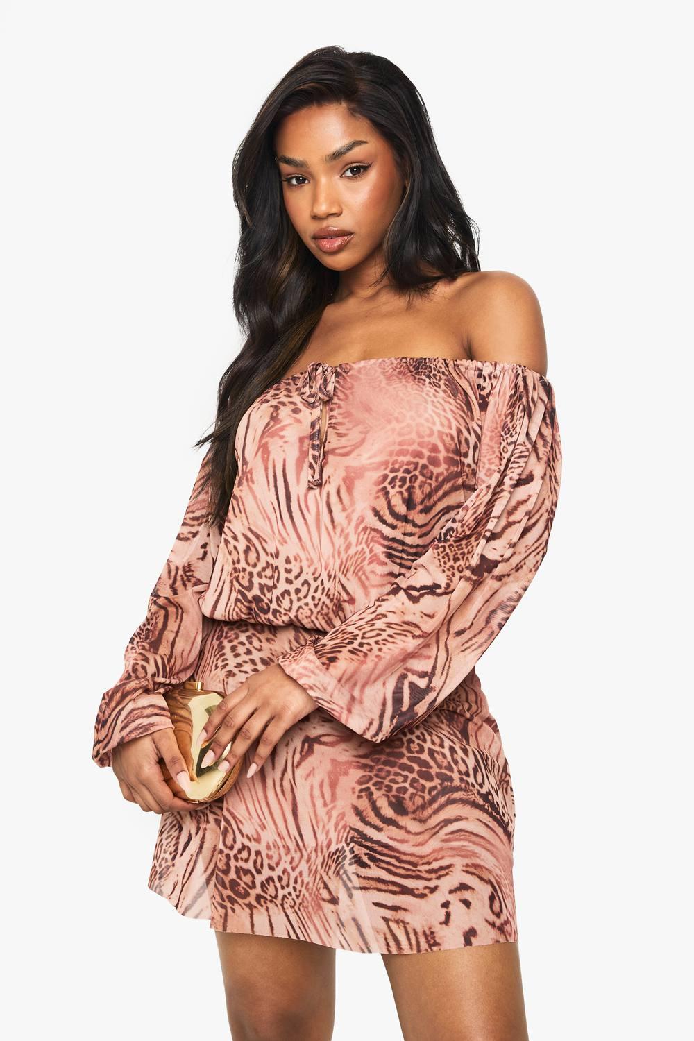 light brown skater dress Brunch Dress