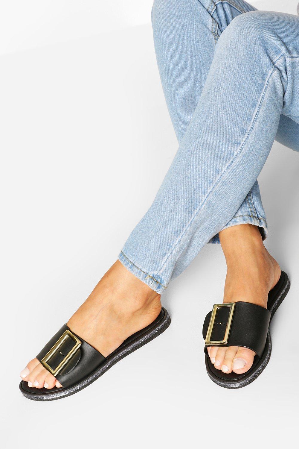 black buckle slides