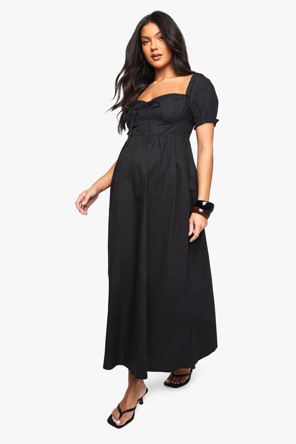 black milkmaid maxi dress YOURS Plus Size Black Milkmaid Maxi Dress