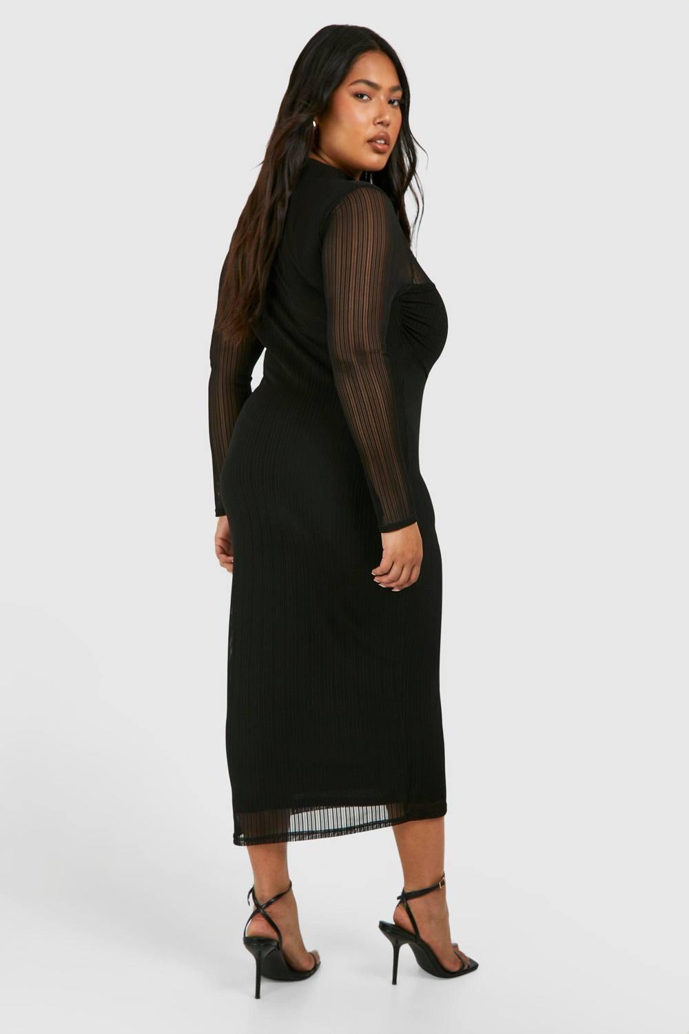knee length dresses for ladies Rent Boohoo Sequin Long Sleeve Tie Waist Midi Party Dress main image 0