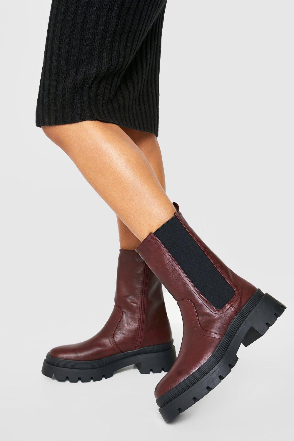 Boohoo Chunky Rand Chelsea Boots in 