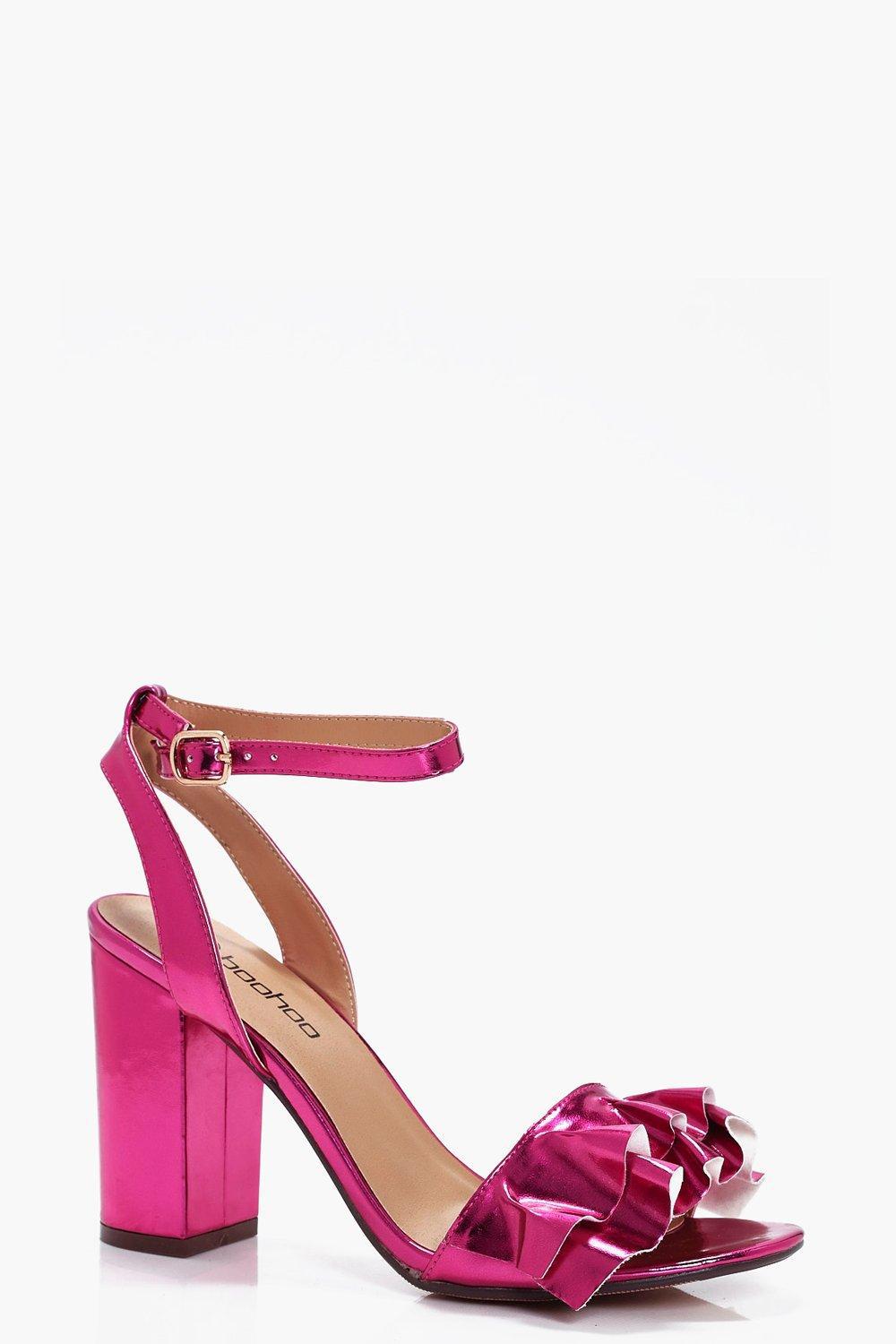 hot pink block heel pumps