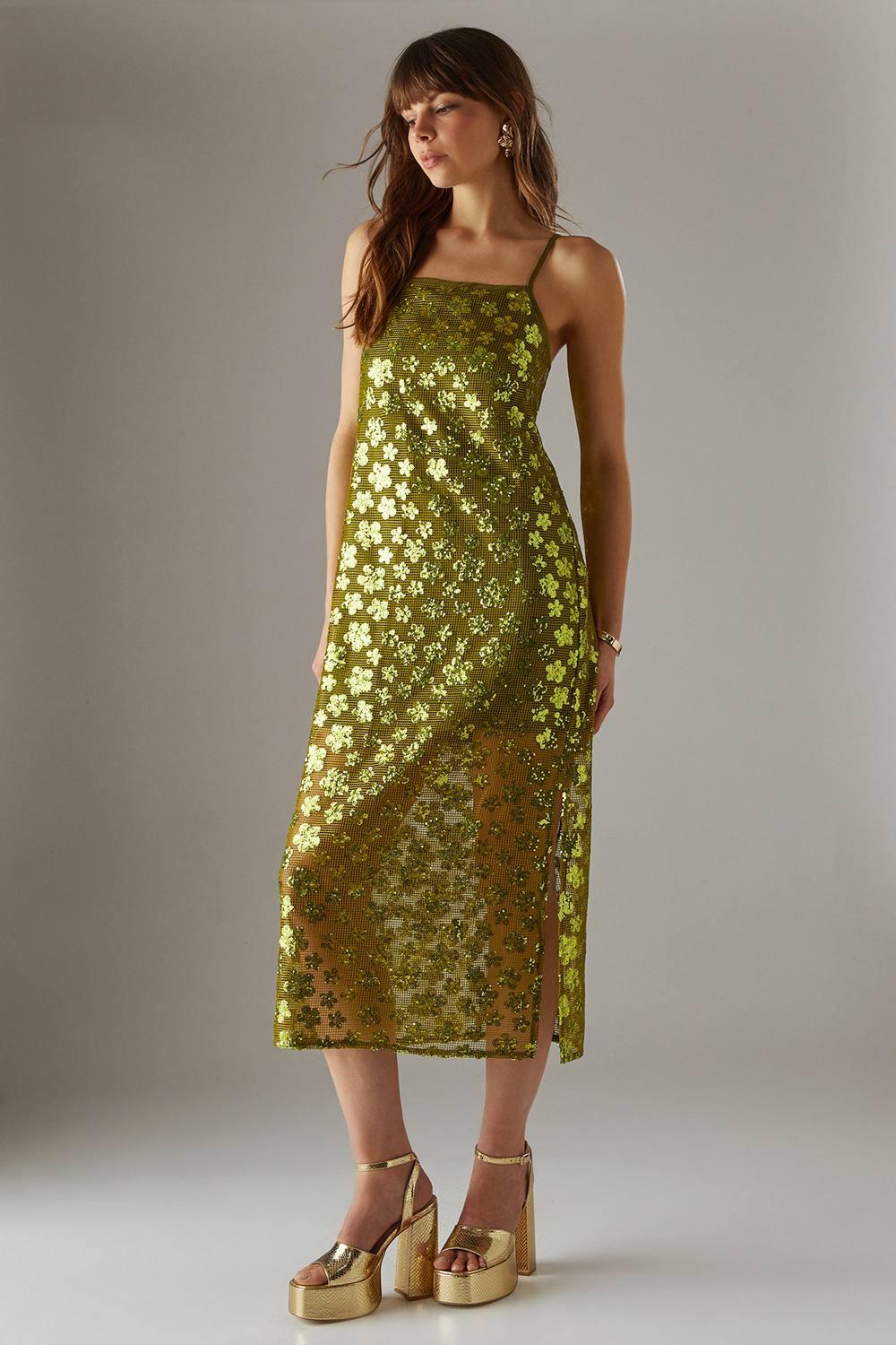 warehouse gold sequin dress The Perfect Date Sequin Dress (Rose/Gold), 10/M