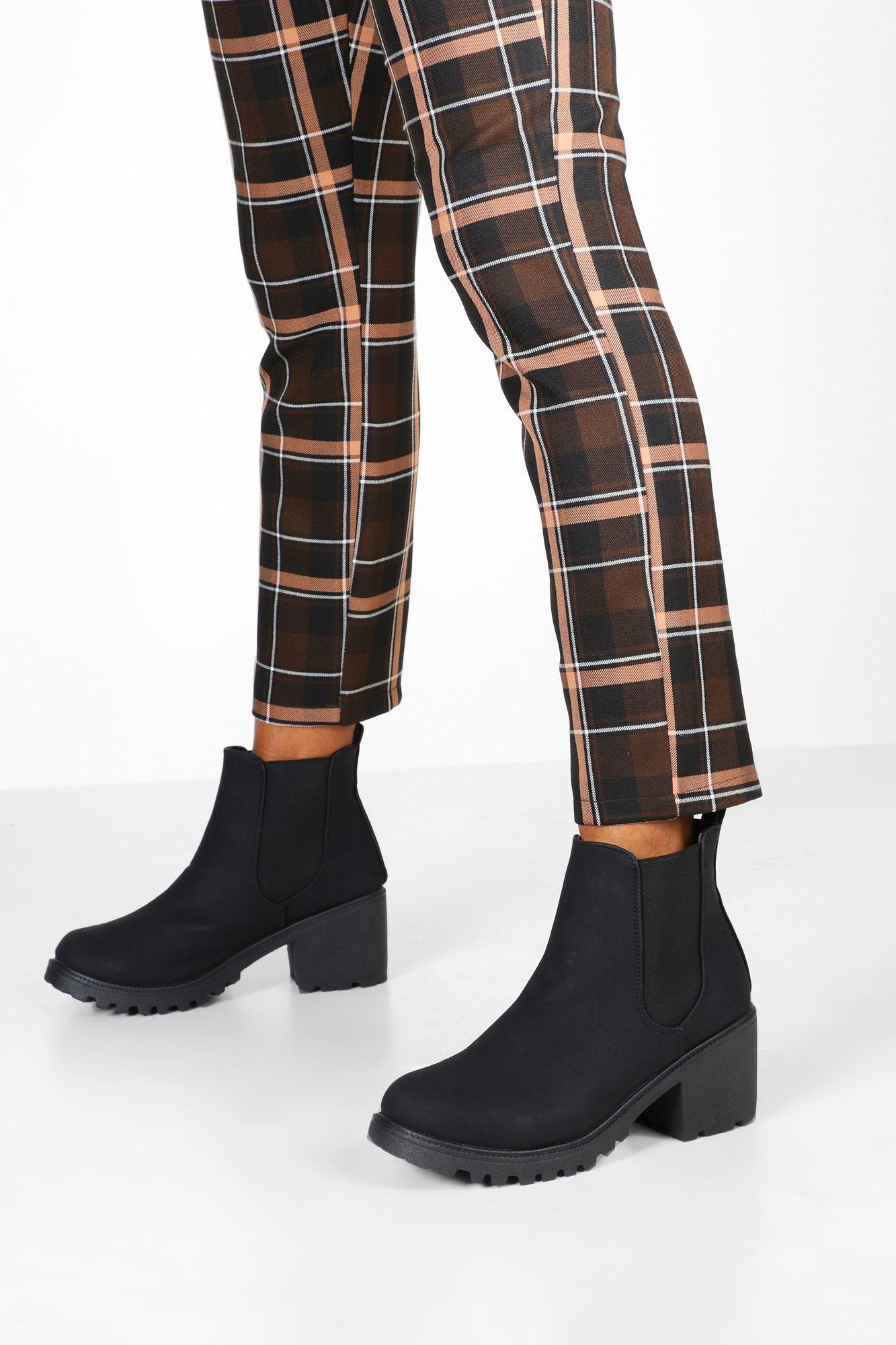 chunky chelsea boots boohoo