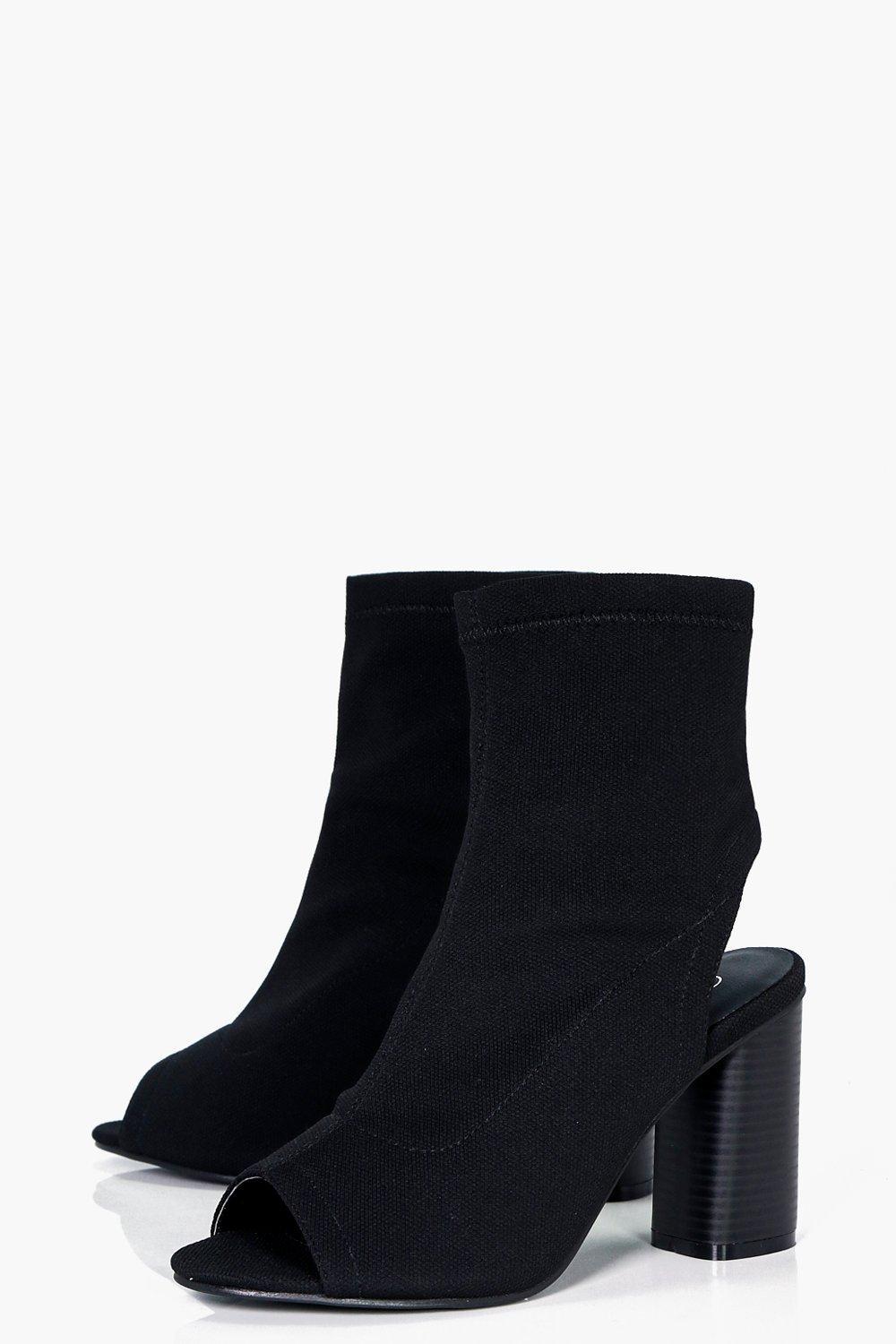 wide fit peep toe boots