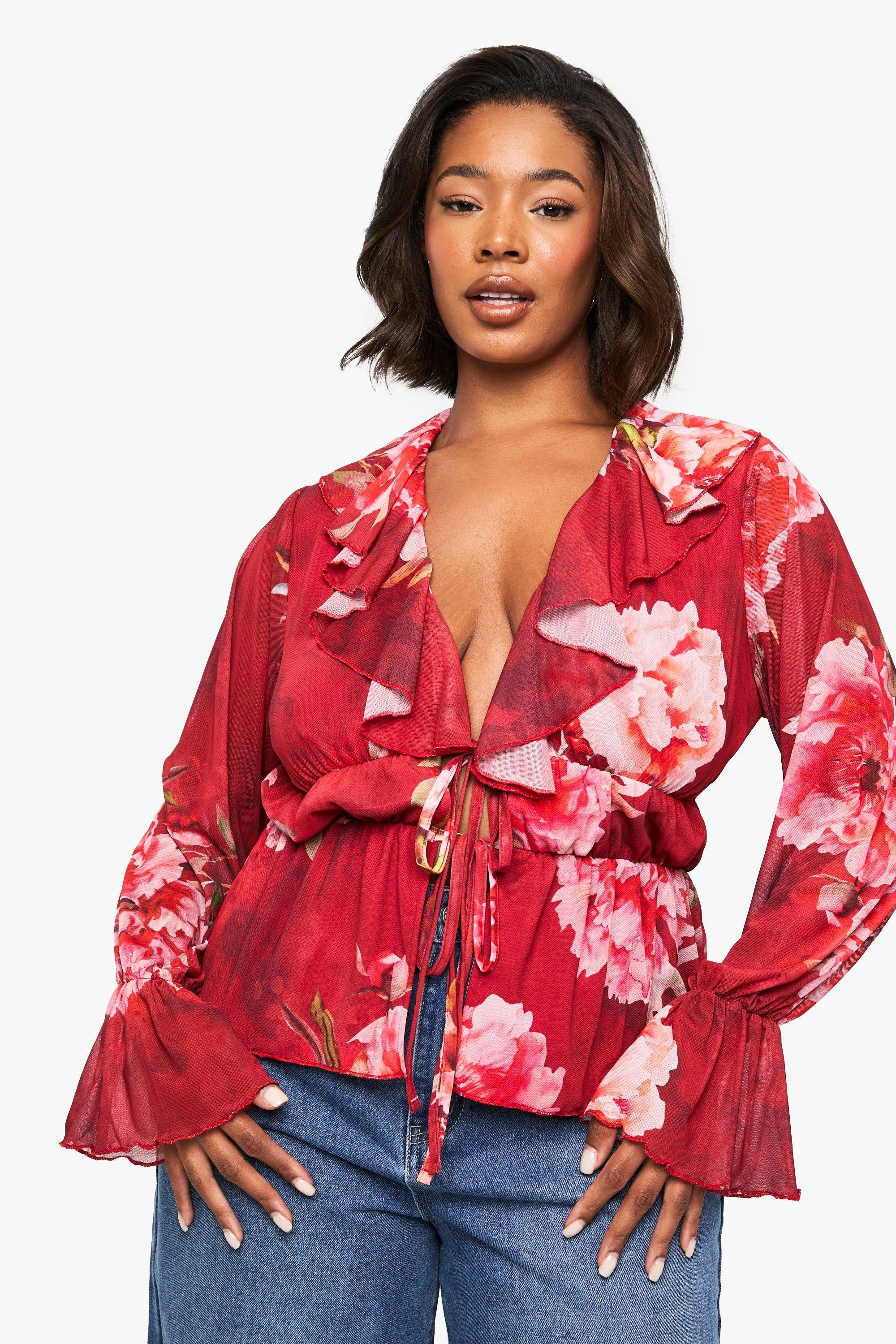 boohoo crochet lace peplum bell sleeve top