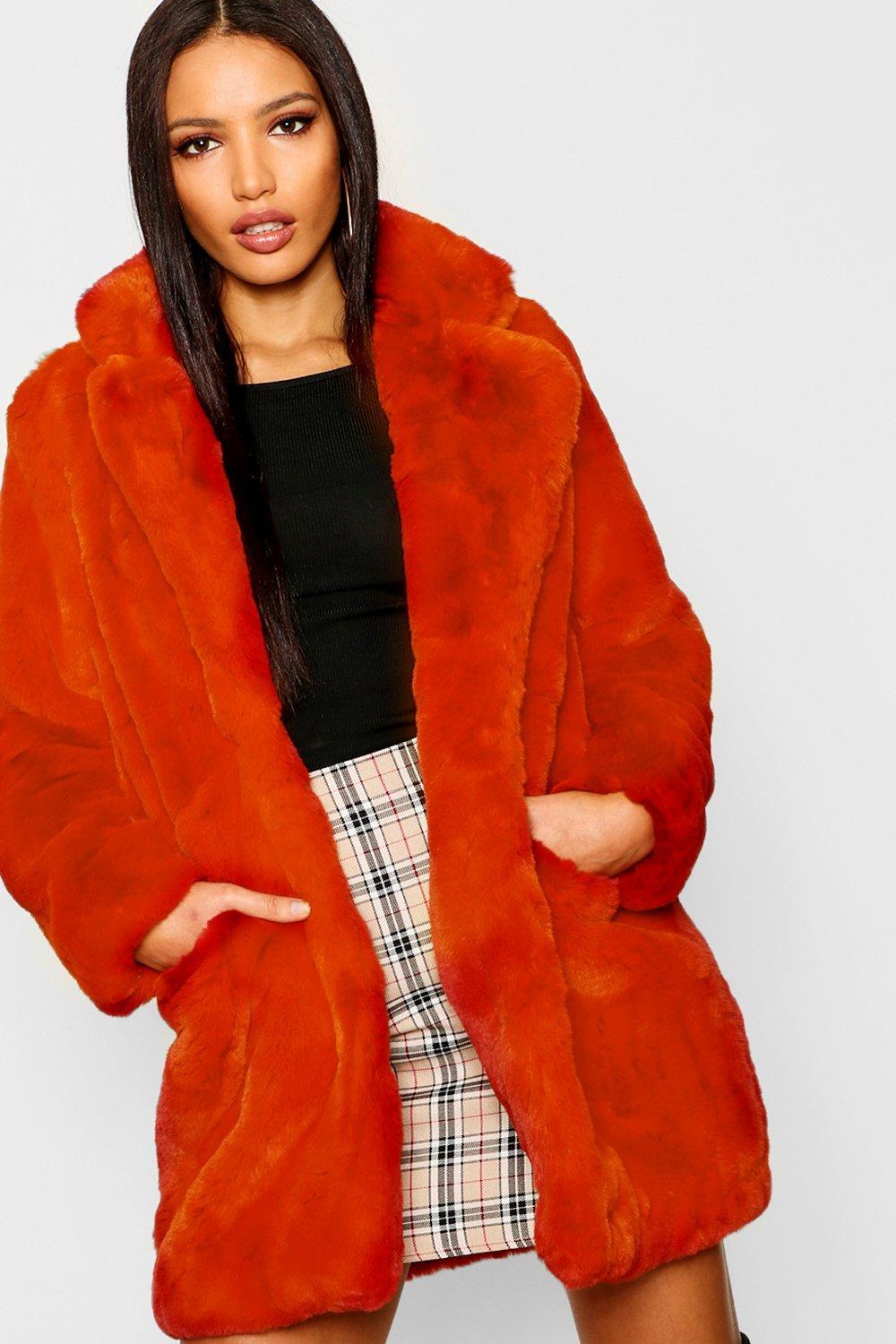 Burnt orange fur coat Outlet