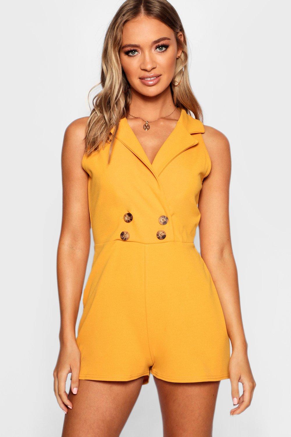 sleeveless blazer playsuit