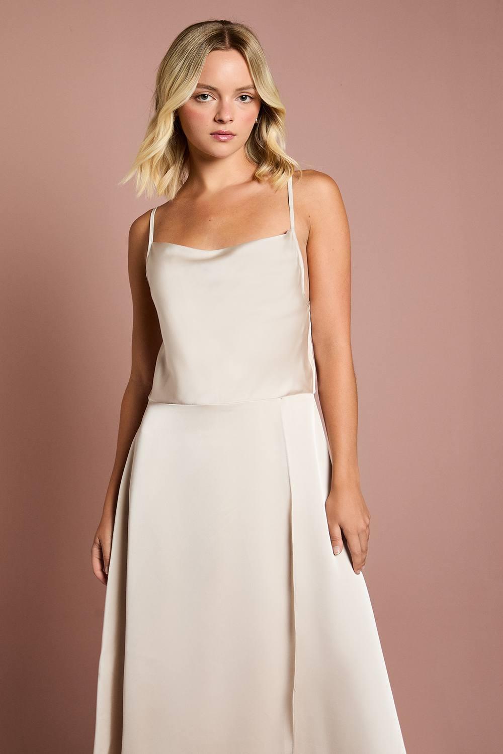 waterfall bridesmaid dress Lune Waterfall Sash Gown  Tadashi Shoji Official Online Boutique