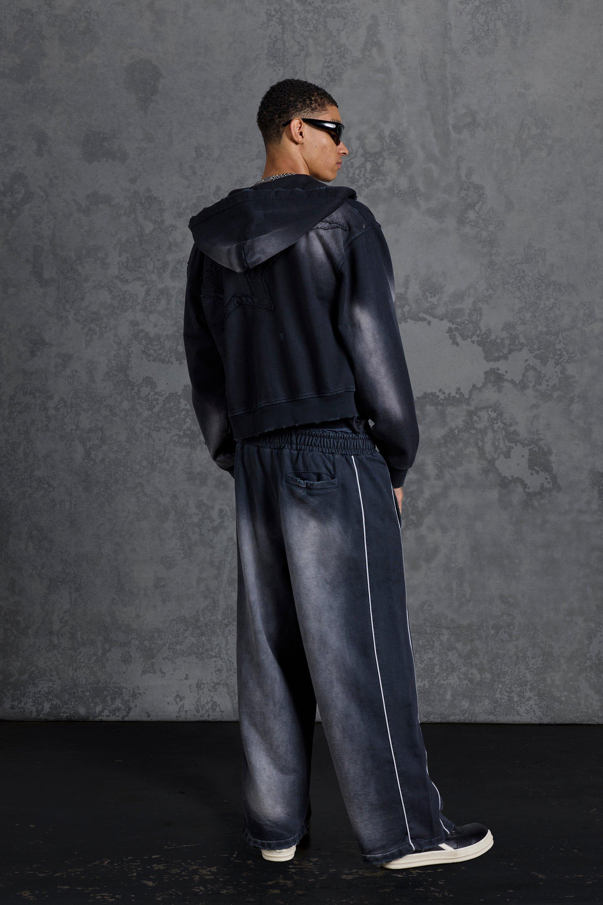 BoohooMAN P-star Wide Leg Joggers With Mock Boxer Waistband in