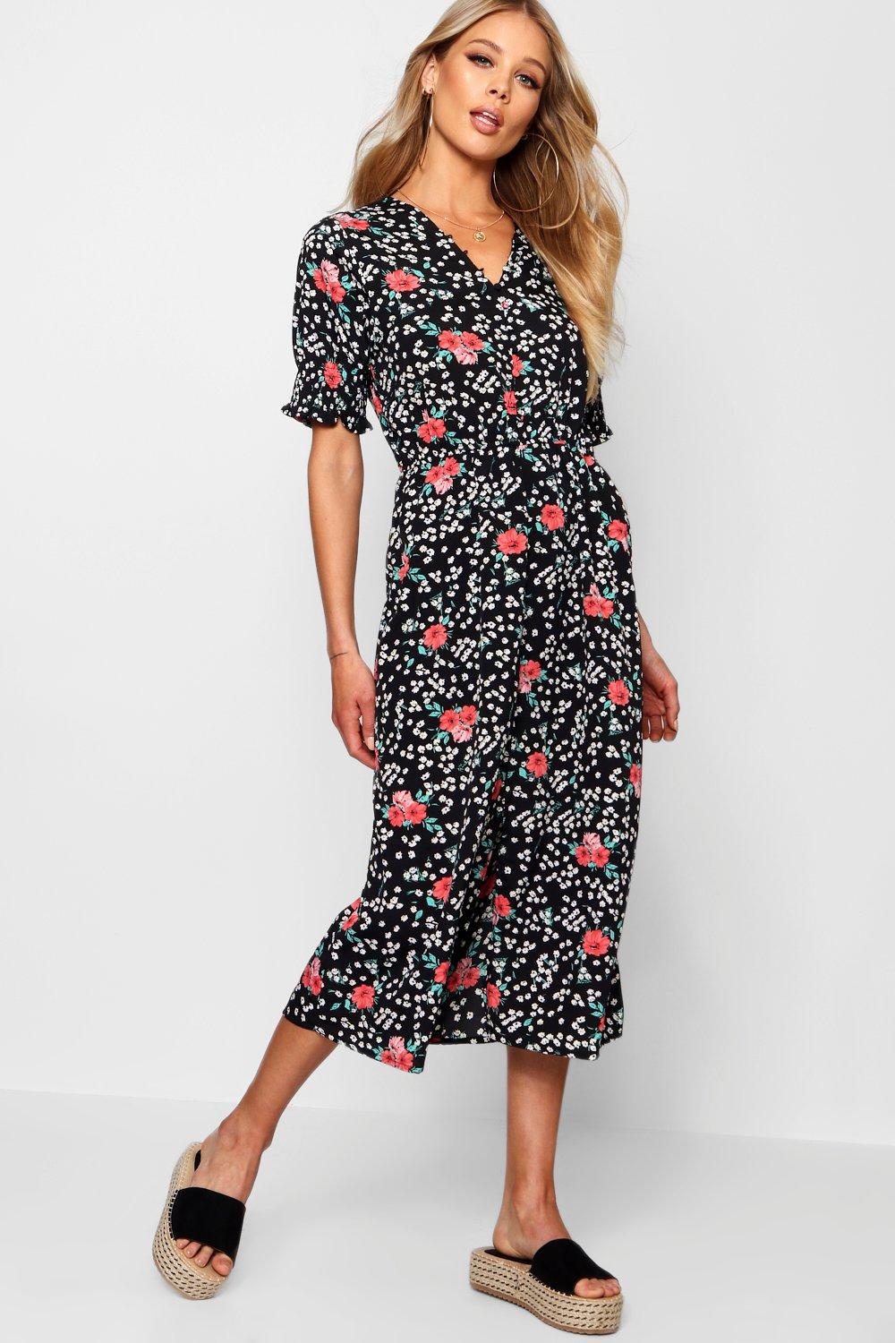 black tea dress midi