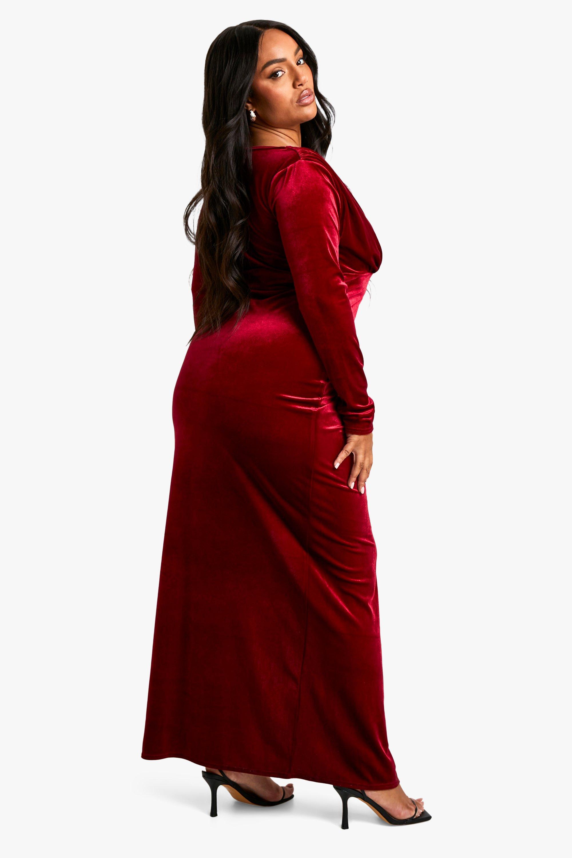 Maxi velvet wrap dress hot sale