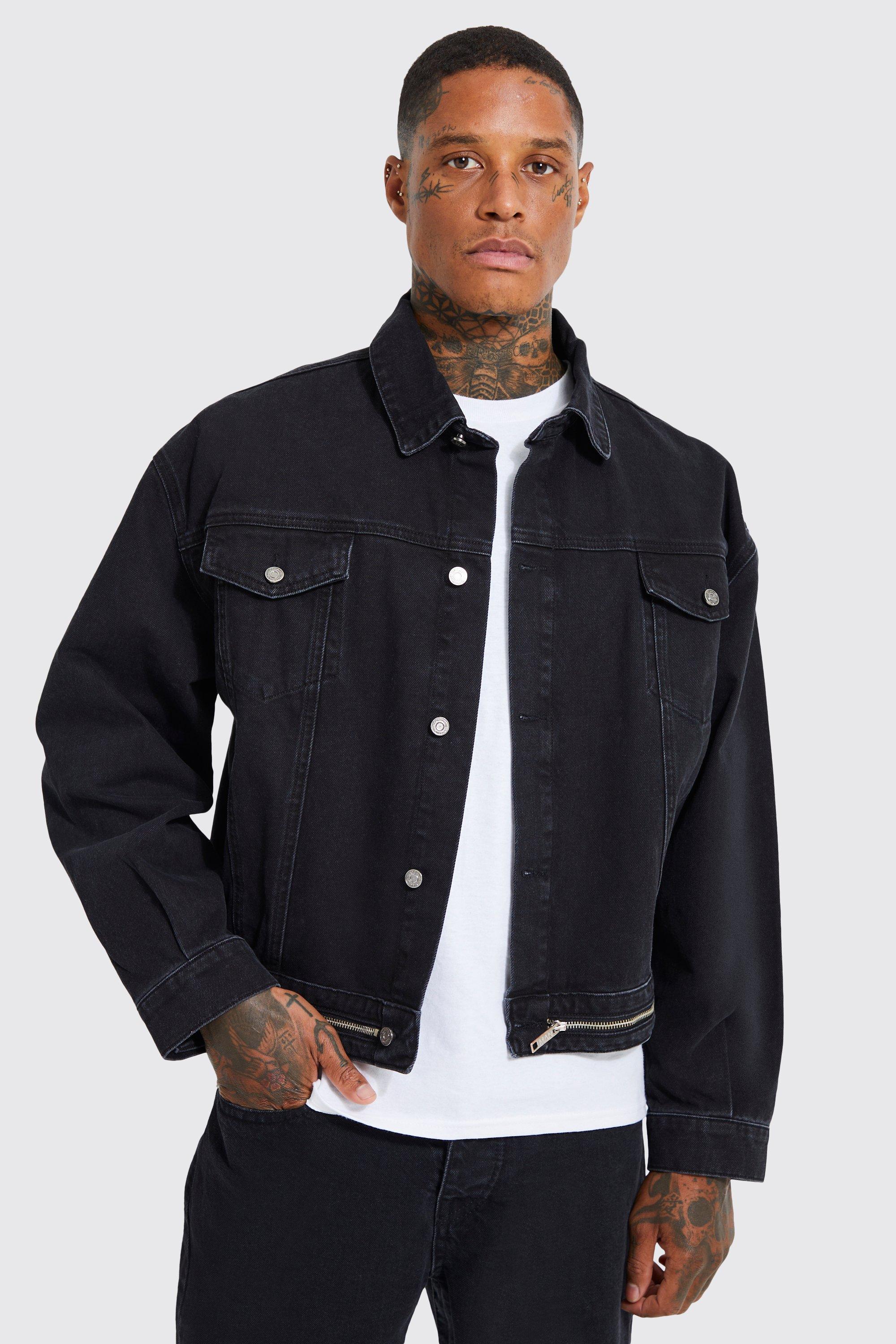 boohoo black denim jacket