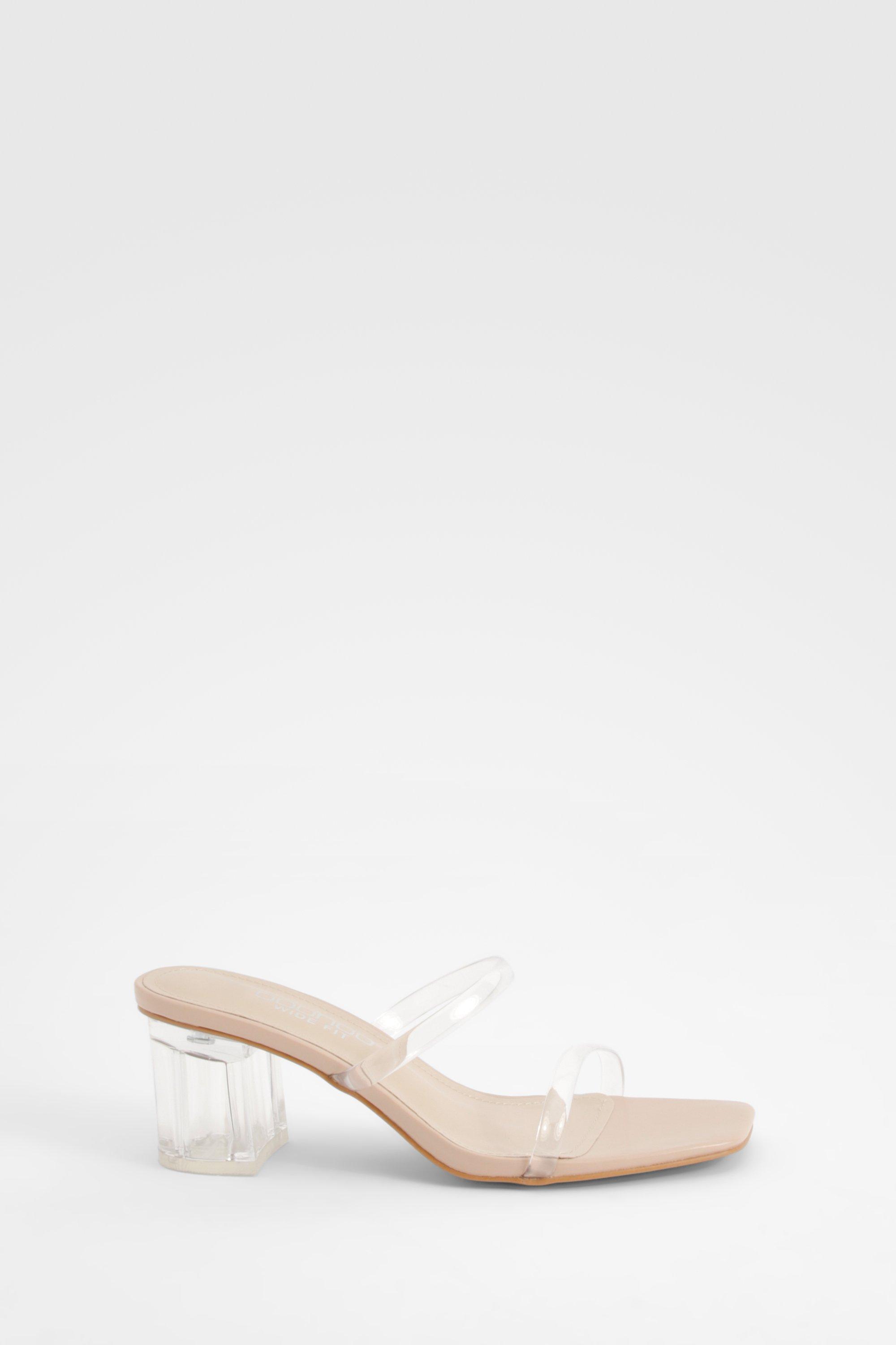 Clear low heel mules clearance