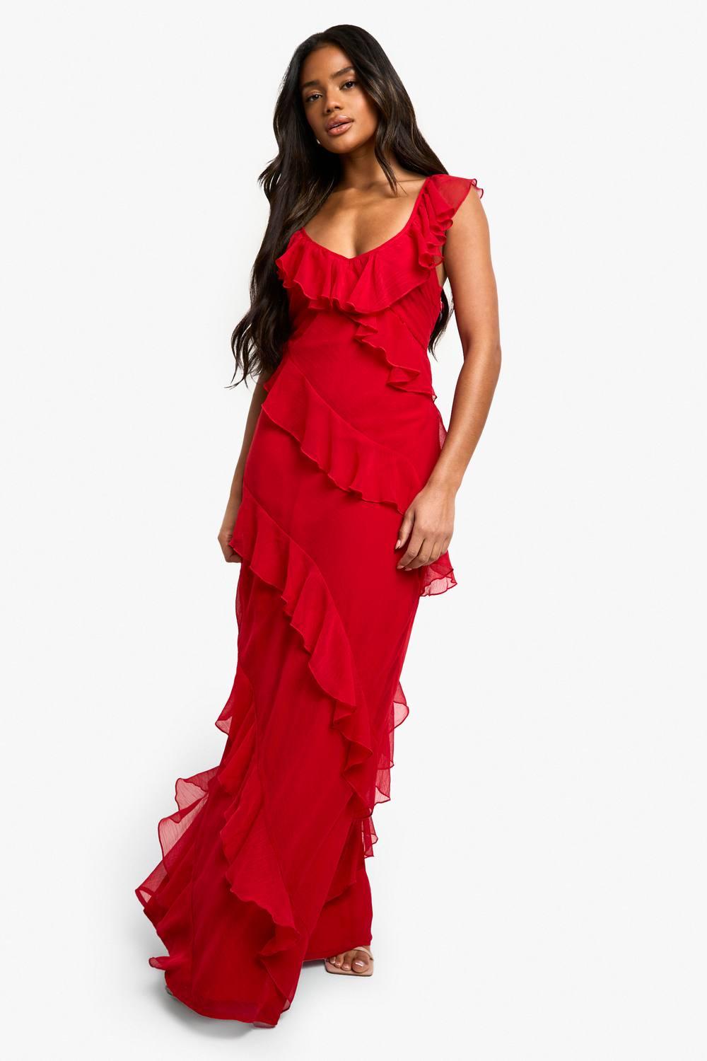 Designer Red Chiffon Skater Dresses for Women - Up to 86% off | Lyst