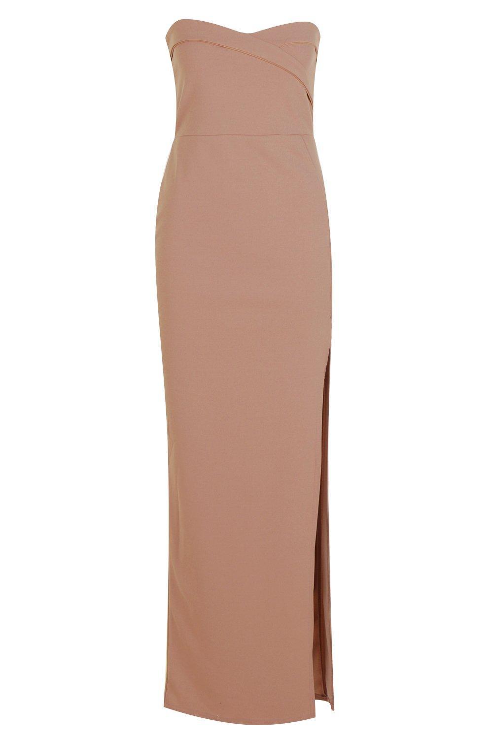 bandeau wrap detail maxi dress