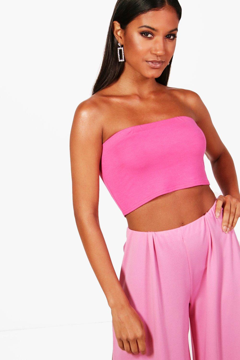hot pink bandeau top
