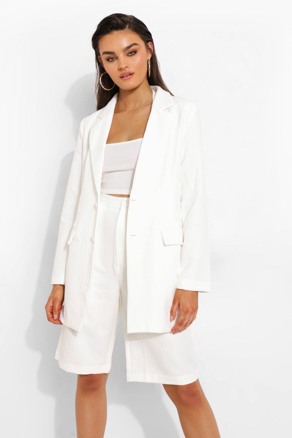 white blazer longline