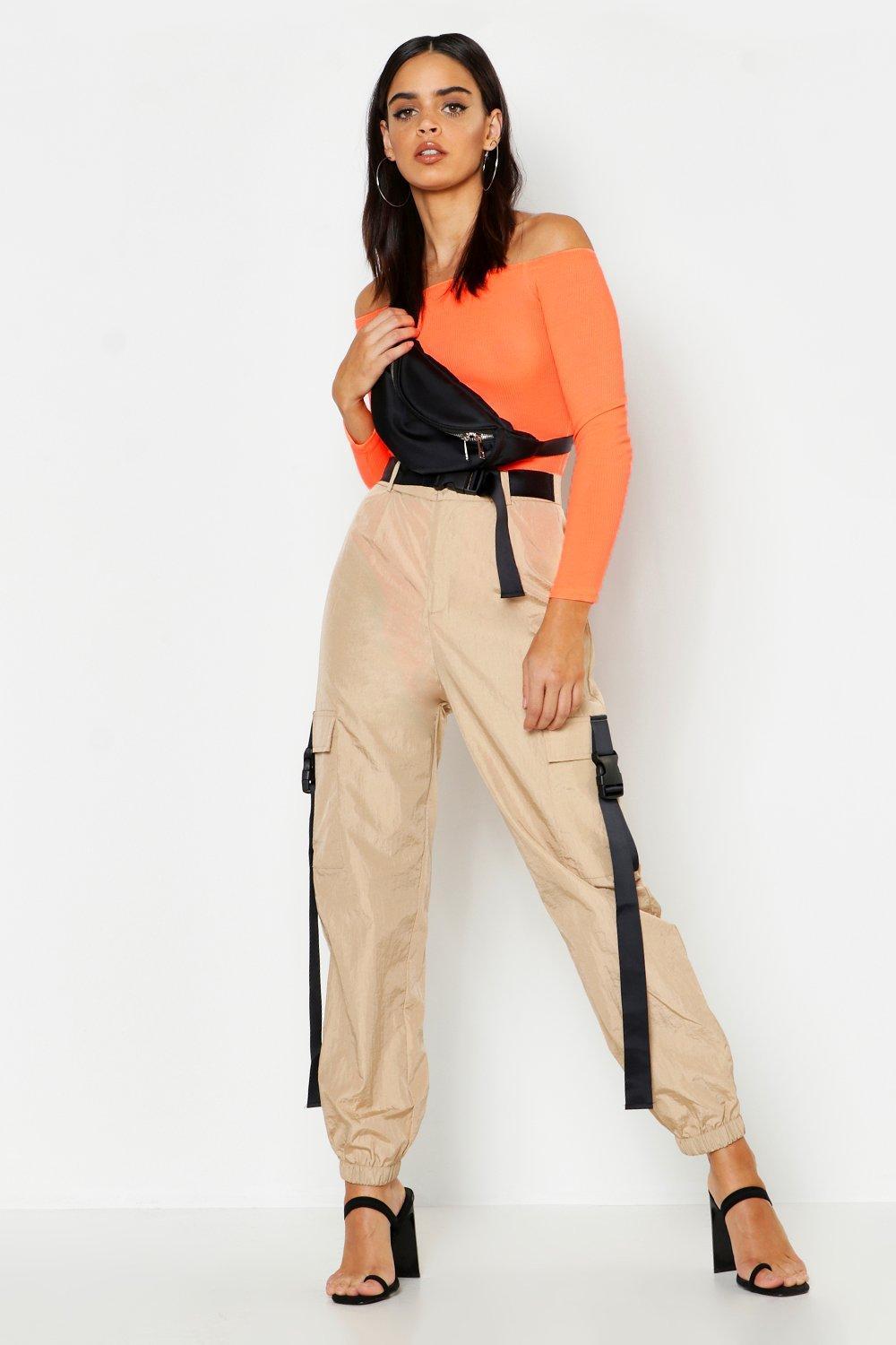 cargo buckle pants
