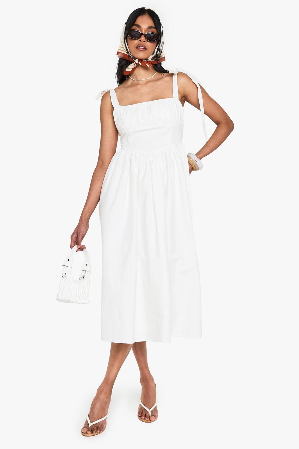 sachin and babi light blue dress Berylove Women Ivory A-Line Work Dress Square Neck Long Sleeve Mini Business Casual Dress, Ivory / 2XL