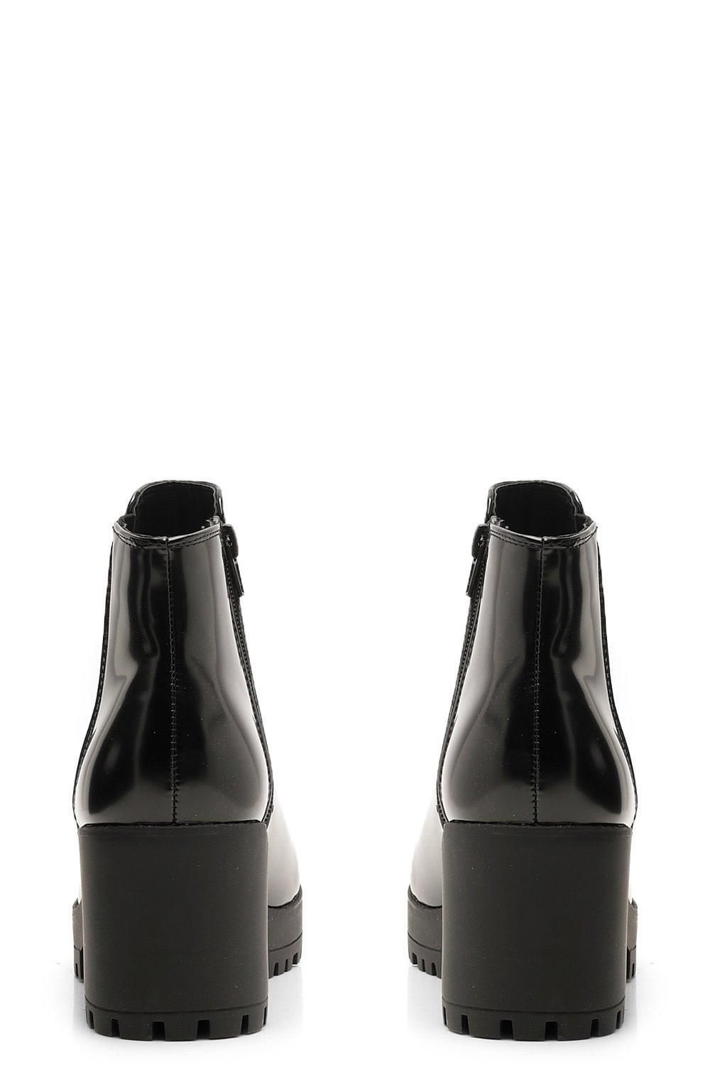 chunky square toe boots