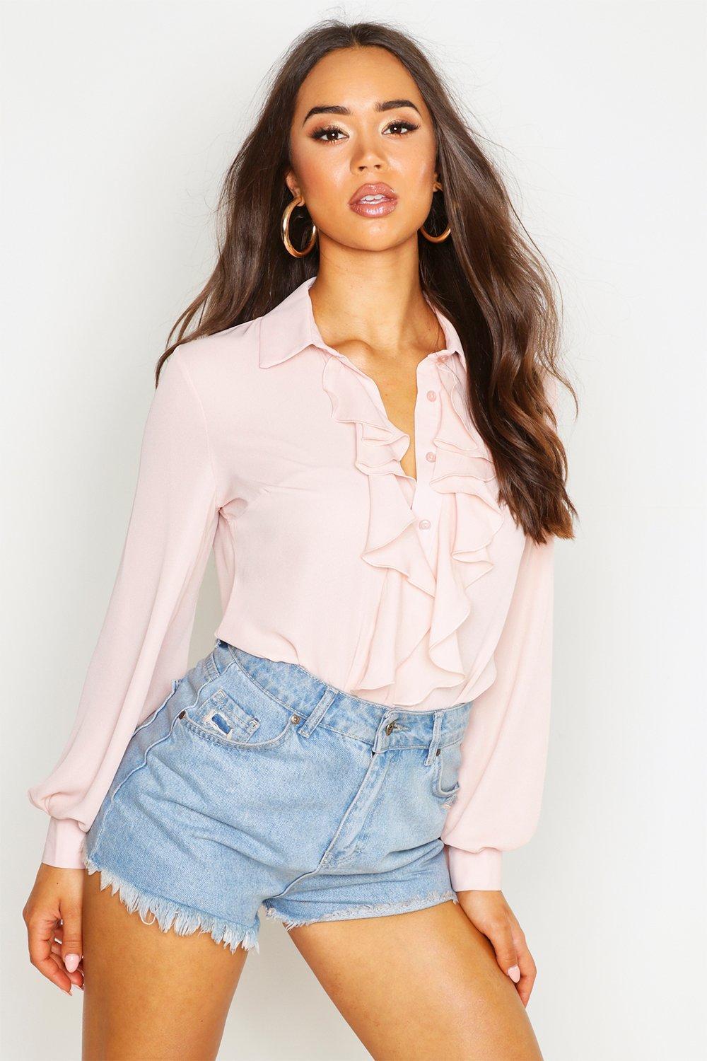 ruffle blouse boohoo