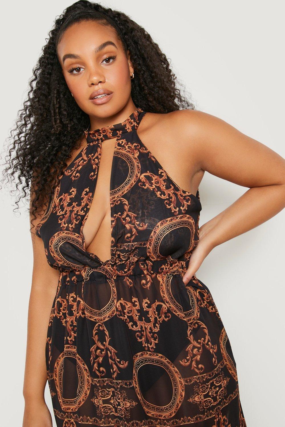 Boohoo Plus Gemma Collins Chain Print 