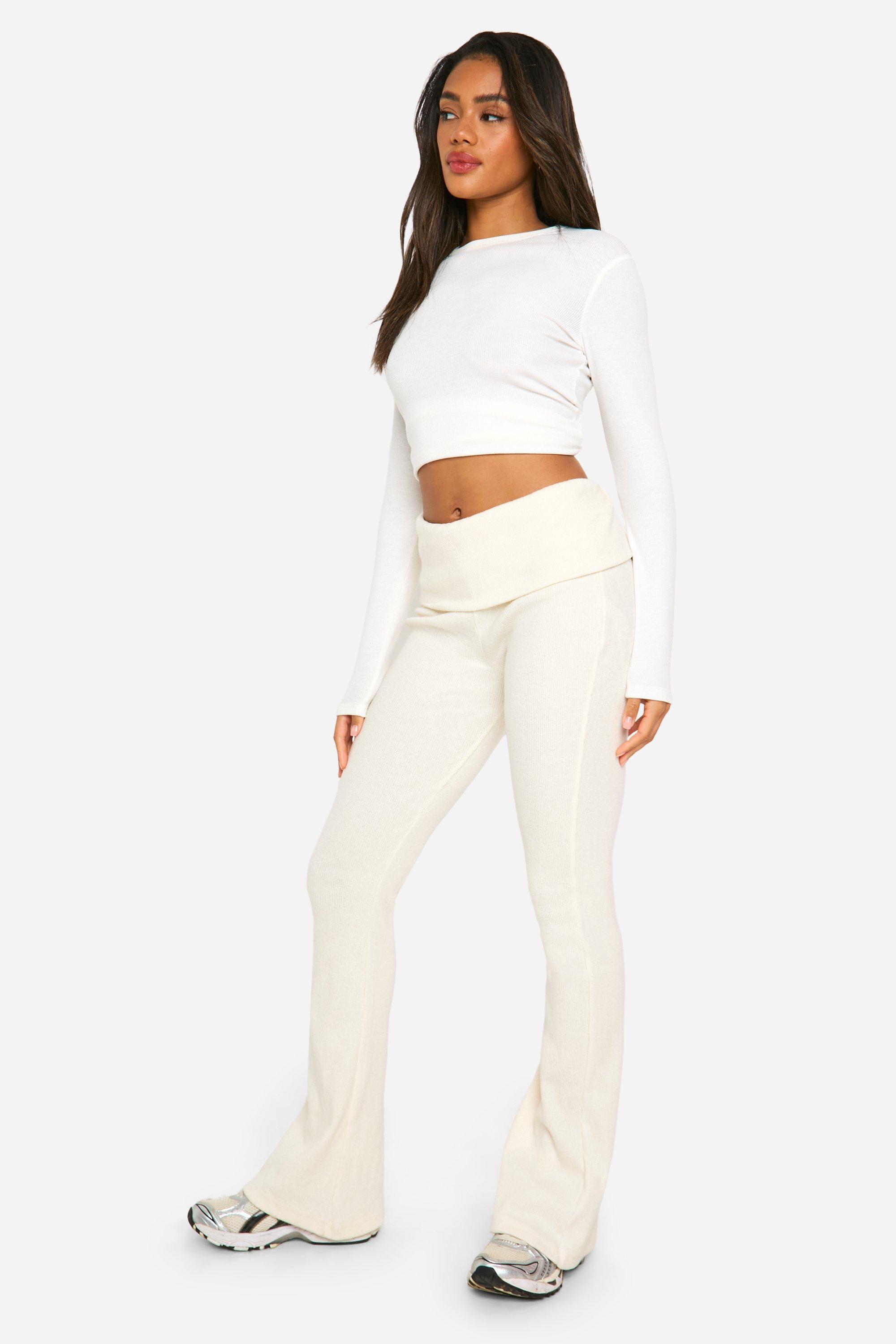 Pantalon De Campana De Canale Cardado Con Cintura Cruzada de Boohoo de color Neutro Lyst