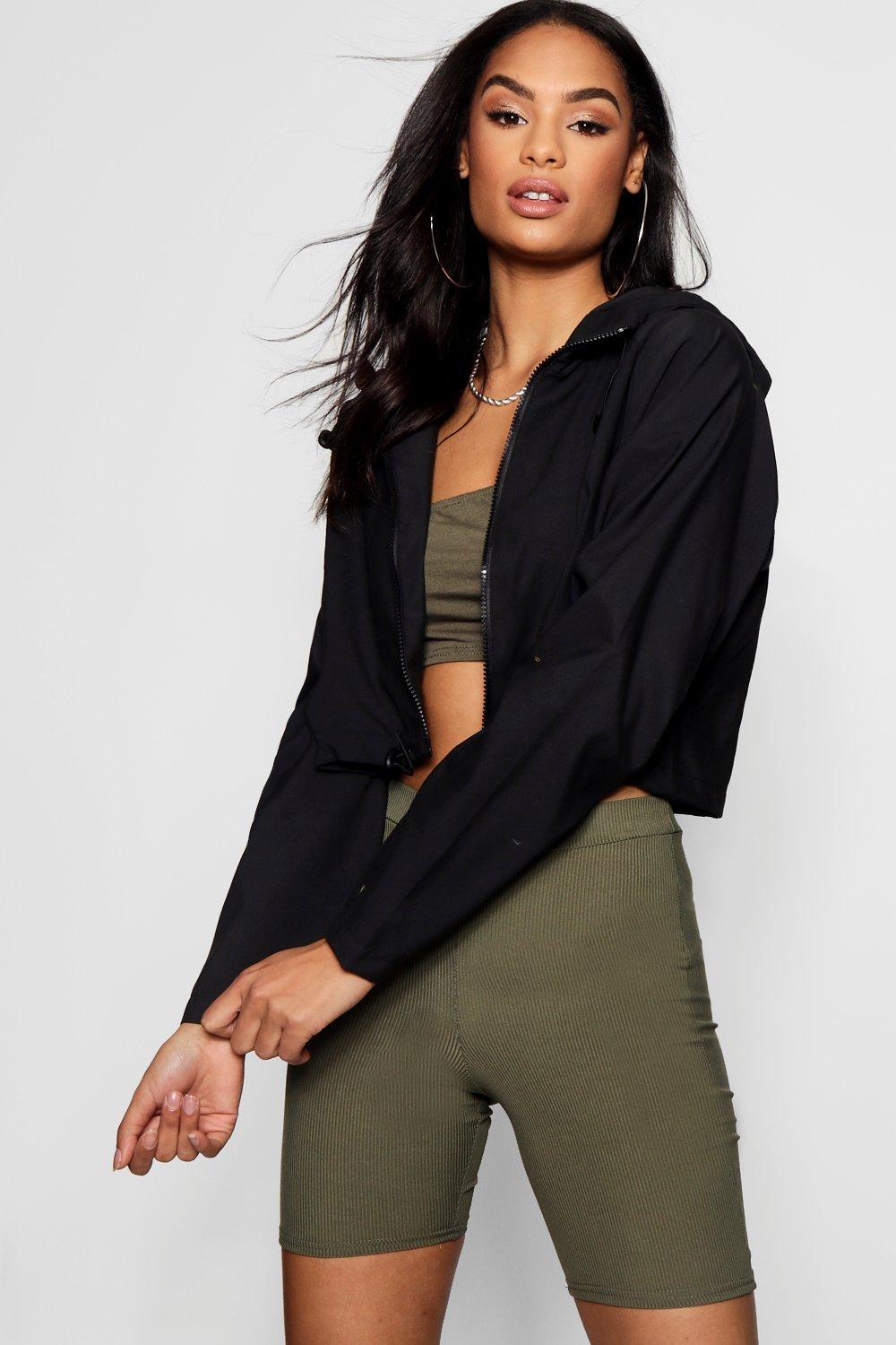 cropped black windbreaker