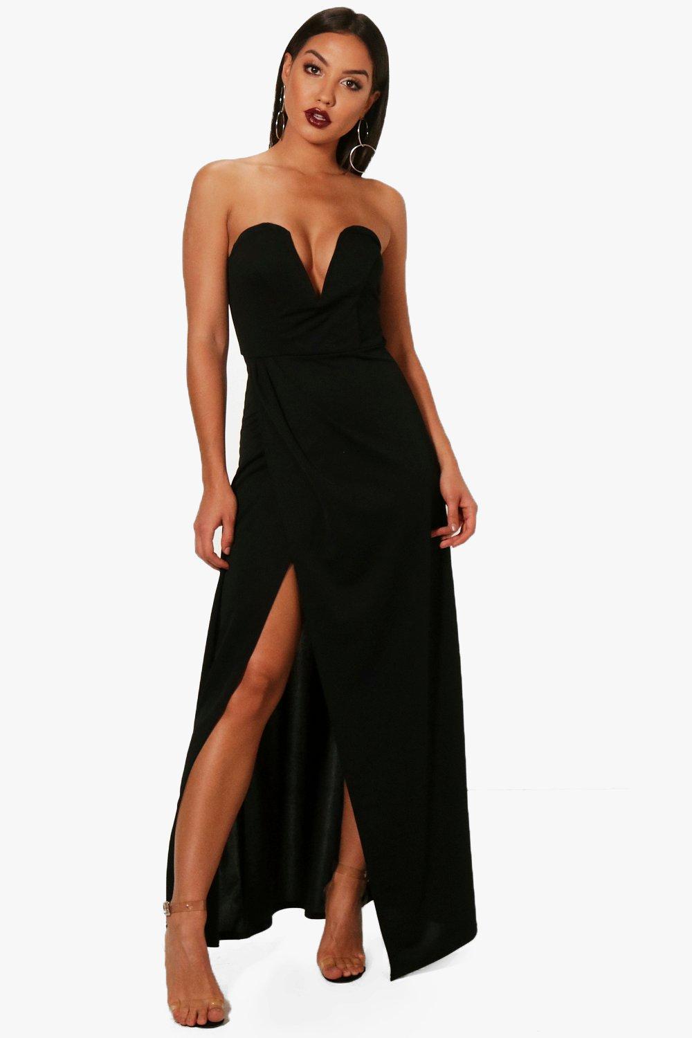 bandeau wrap detail maxi dress