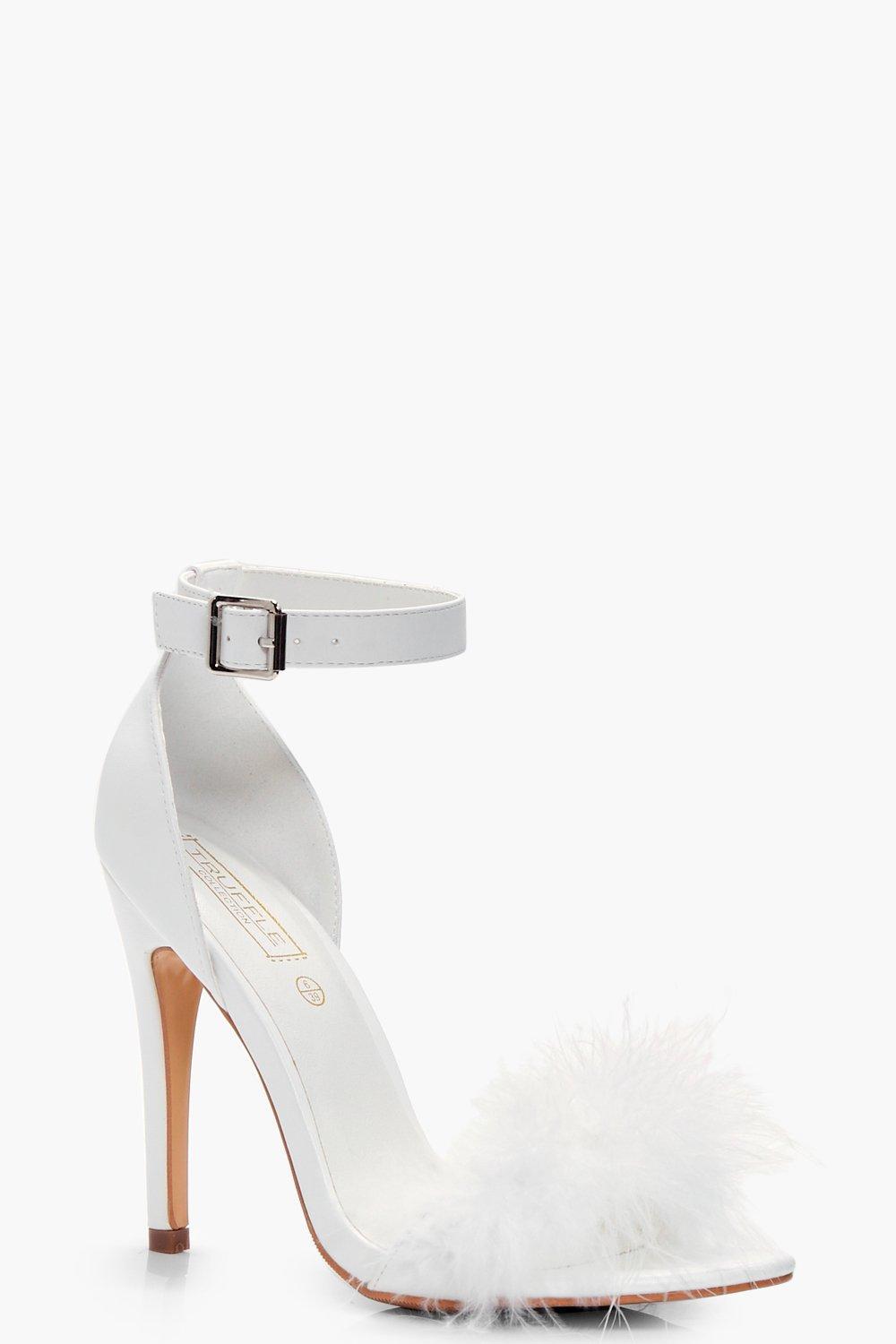 designer feather heels
