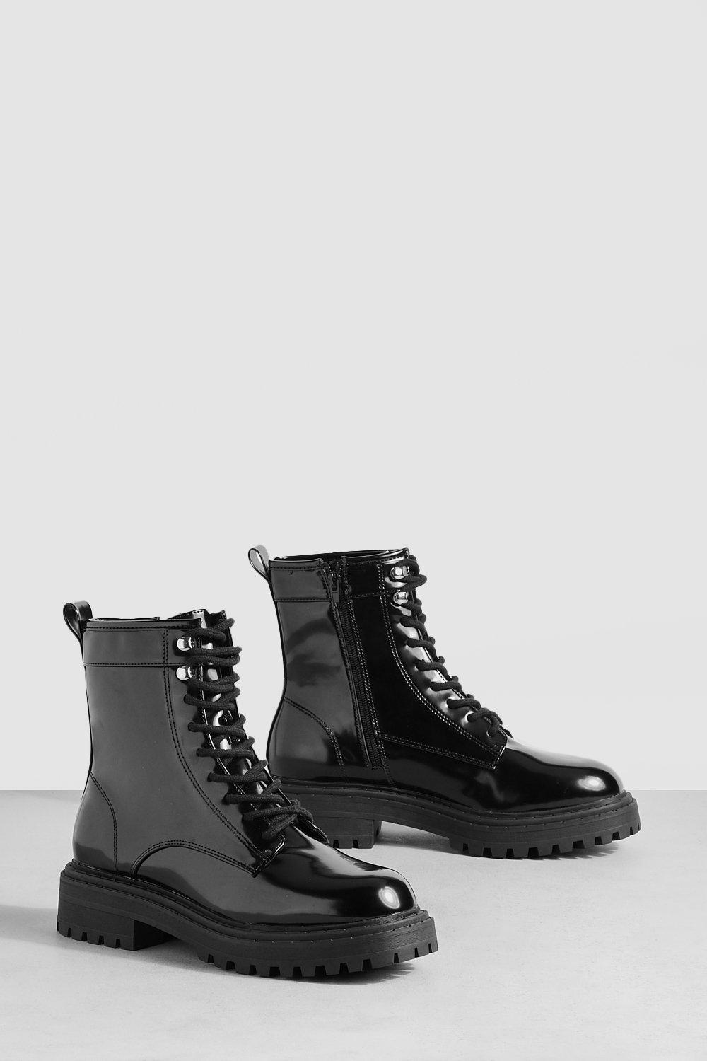 Boohoo lace shop up hiker boots