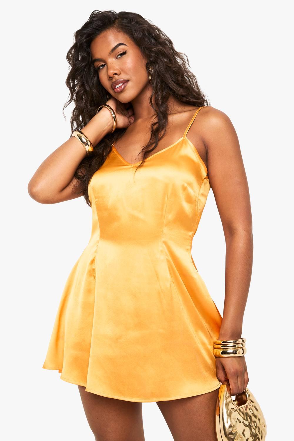 bright orange skater dress Cute Orange Dress - Midi Dress - Skater Dress - Orange Midi Dress