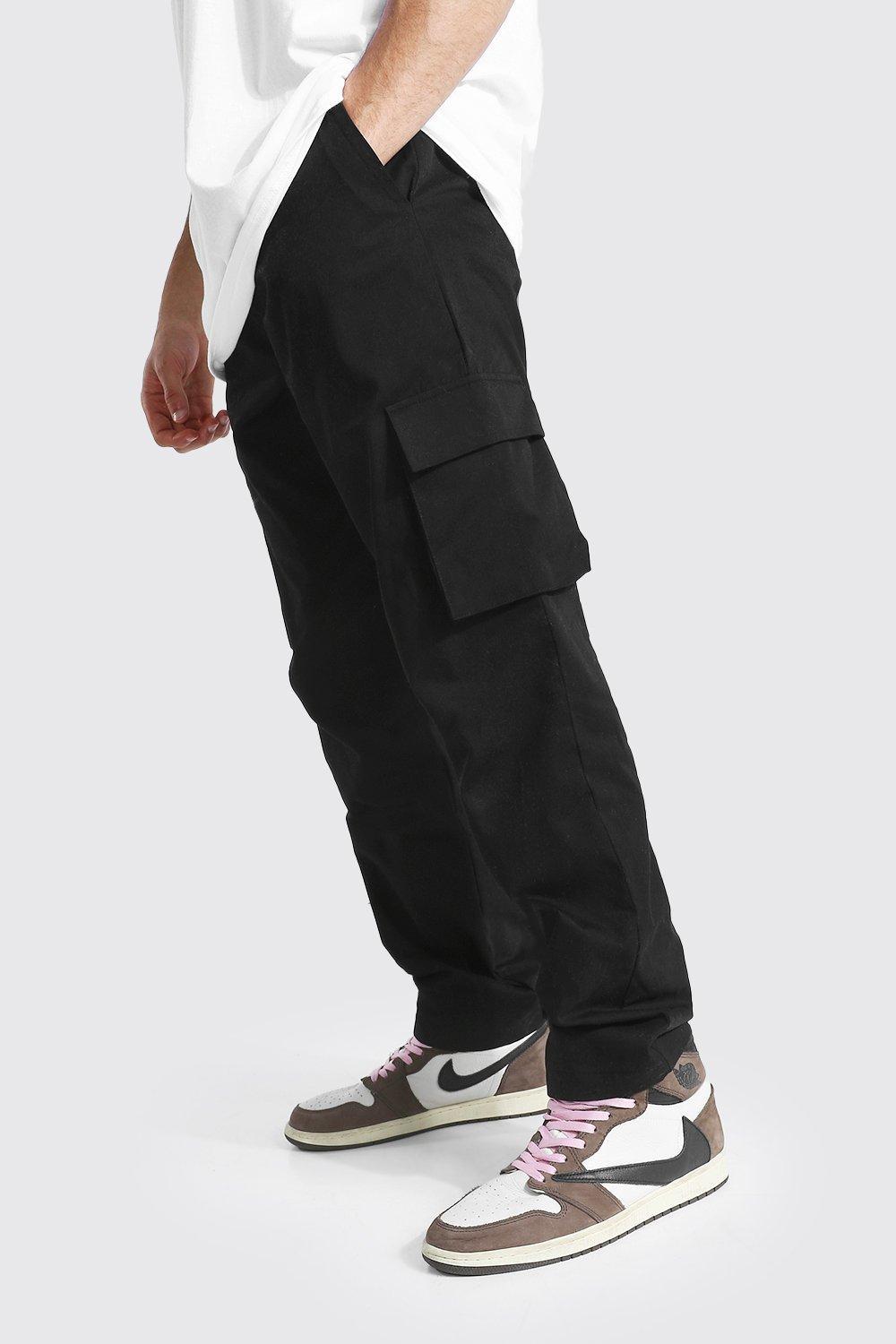 Black loose fit cargo pants Outlet
