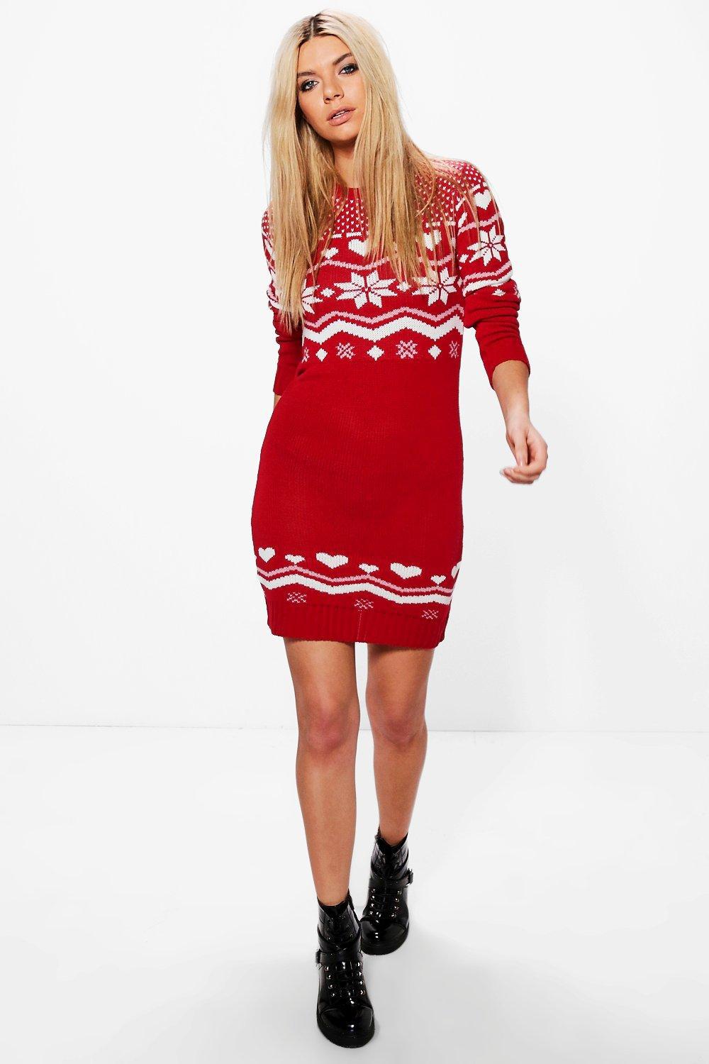 red christmas jumper dress