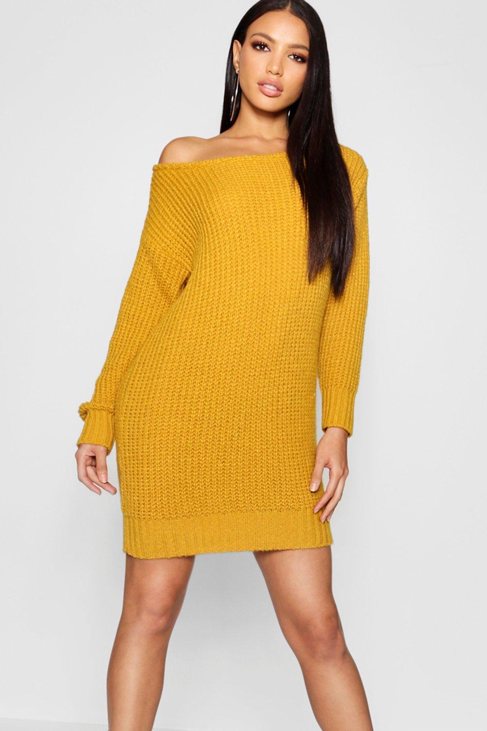 mustard yellow jumper dress