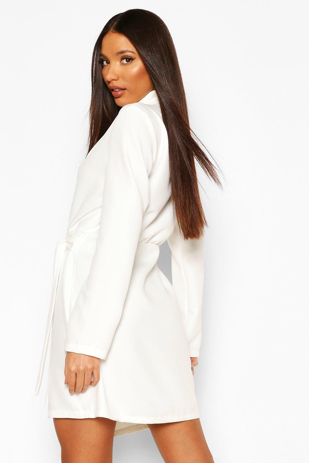 boohoo tie side blazer dress