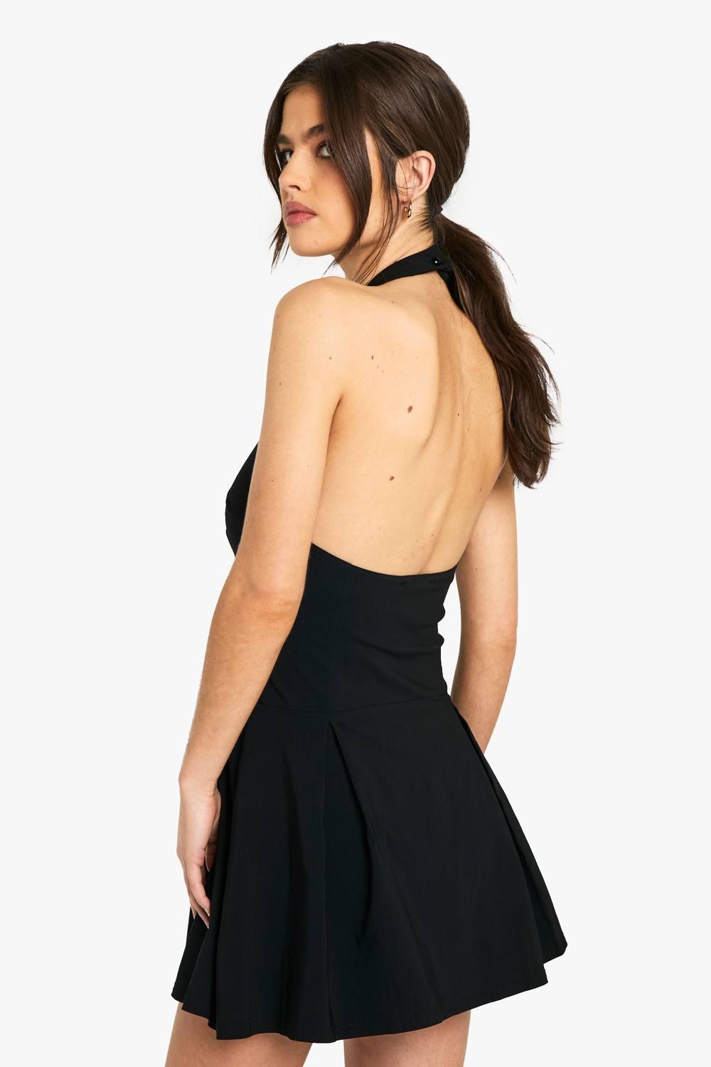 Designer Black Halter Skater Dresses for Women - Up to 85% off