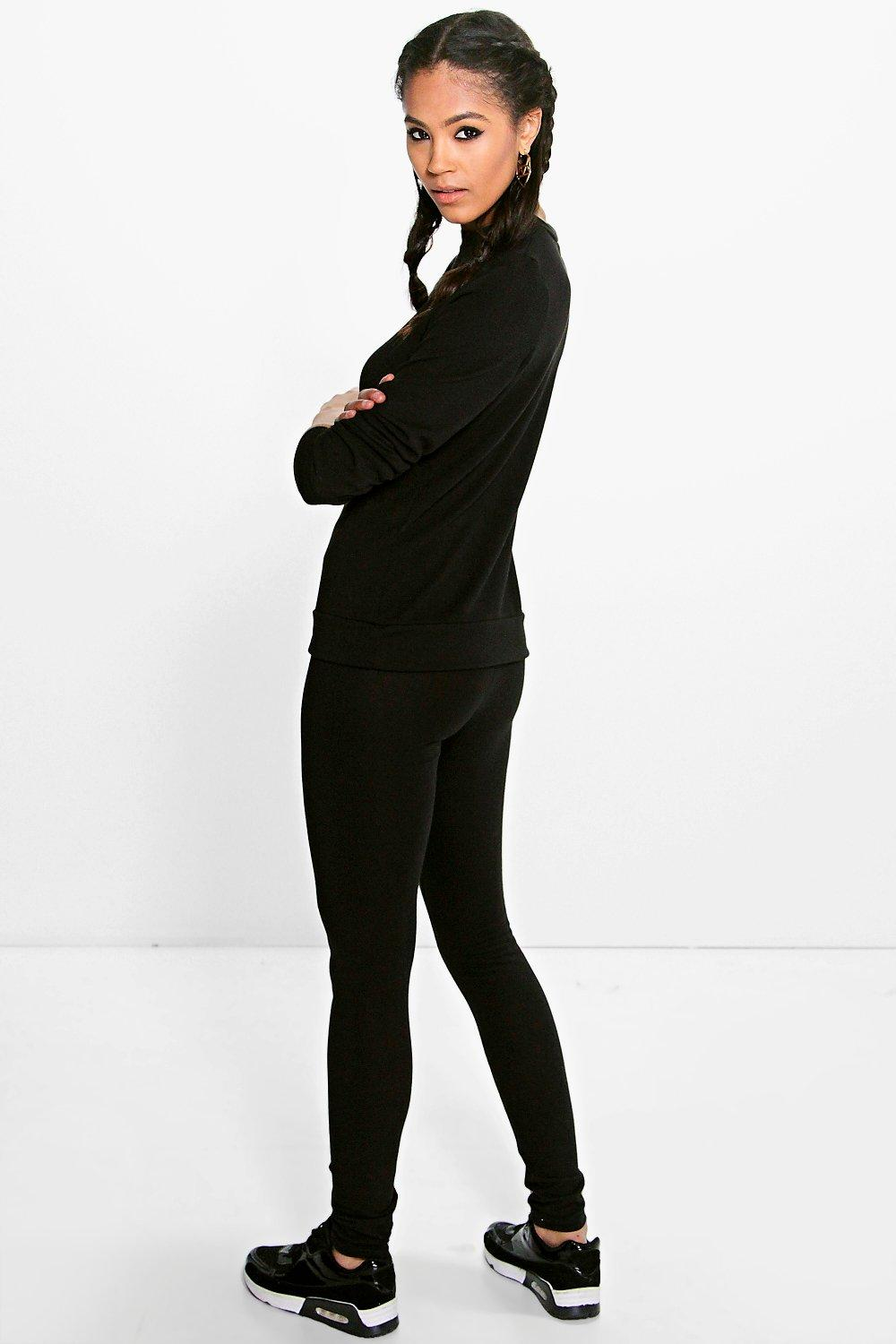 Boohoo Victoria Knitted Loungewear Set in Grey (Black) - Lyst