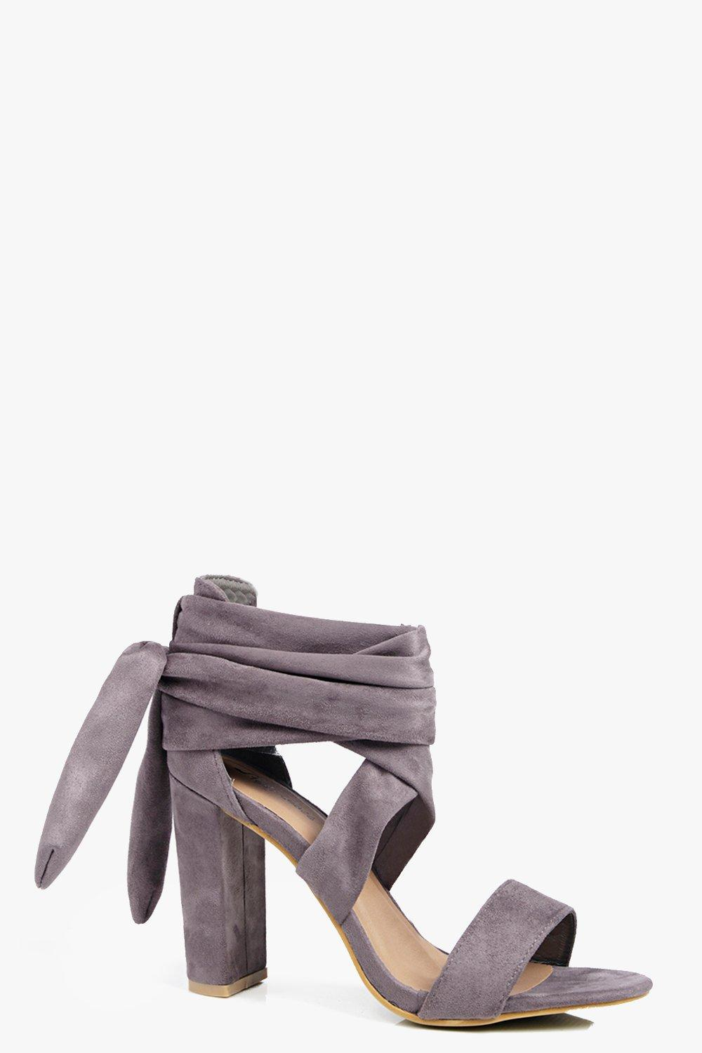 gray block heel sandals