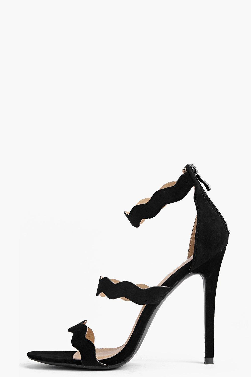 wavy strap heels