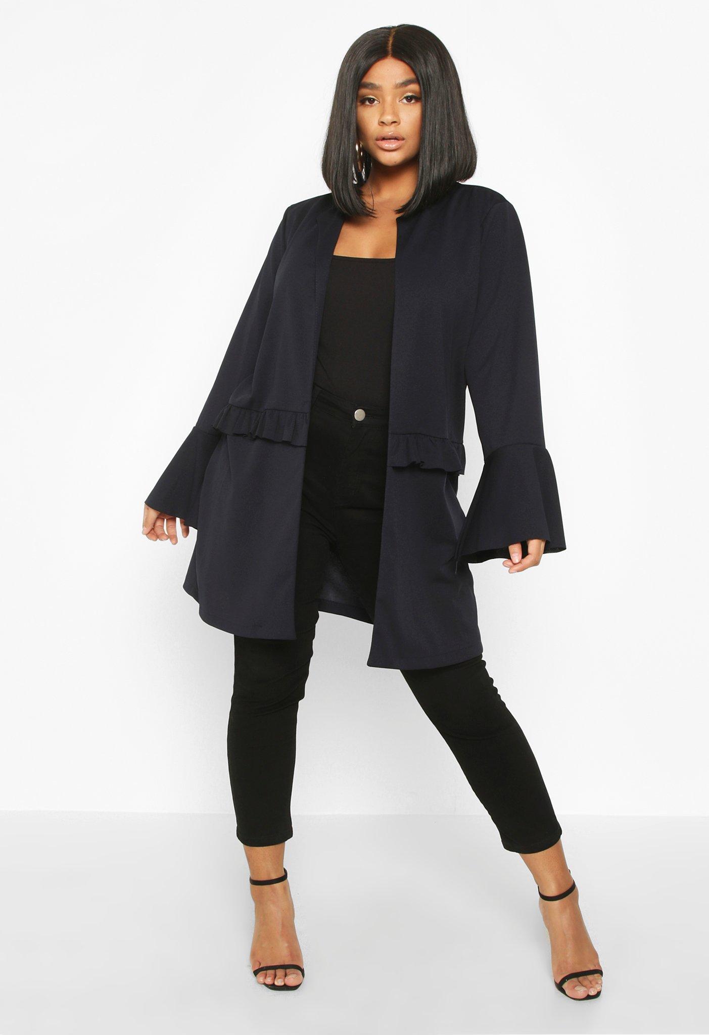 boohoo navy coat