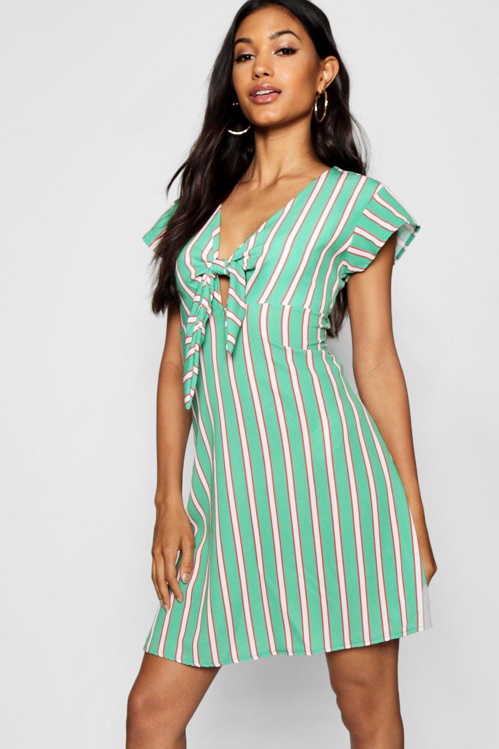 striped tea dress