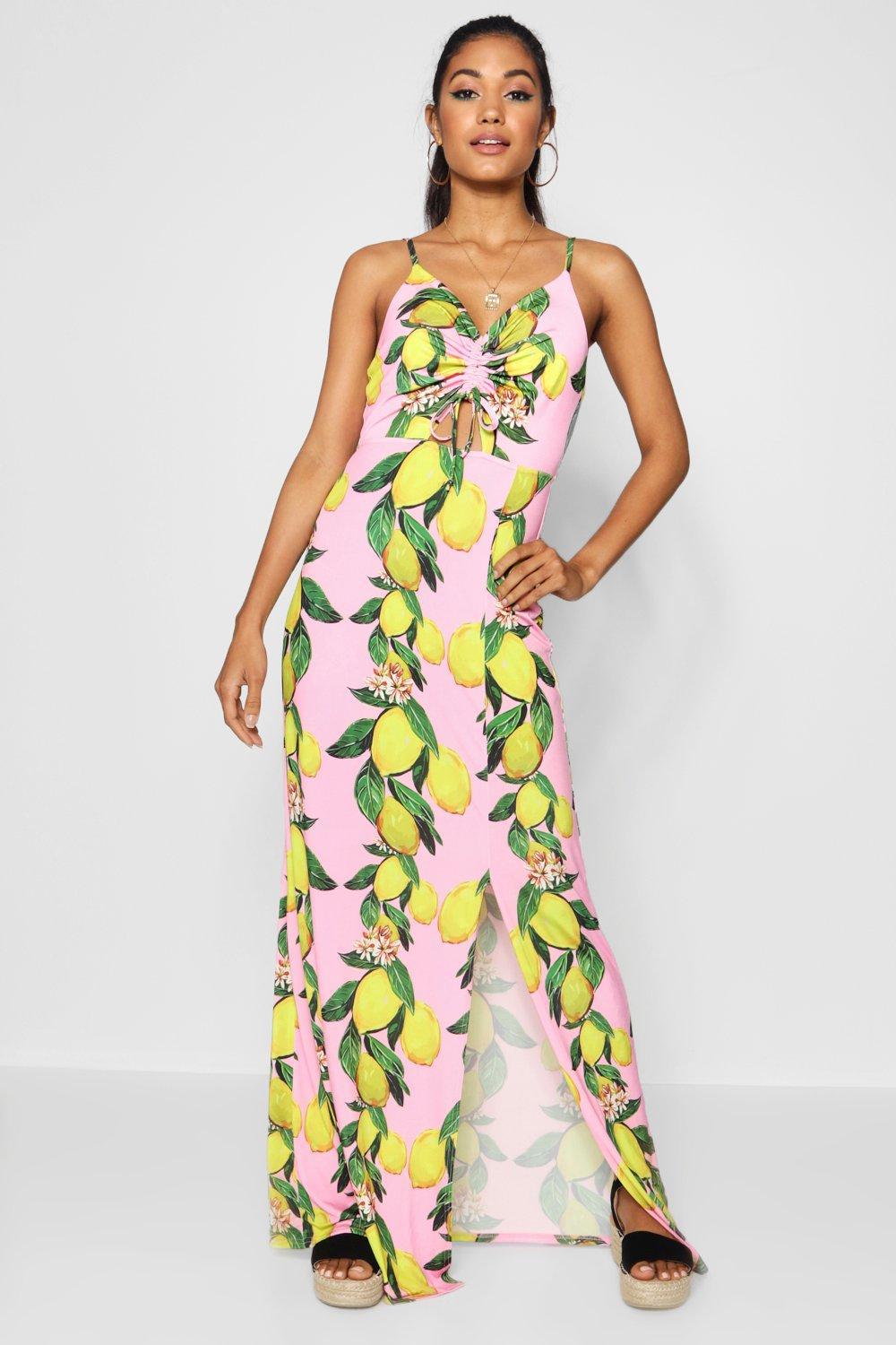 boohoo lemon dress