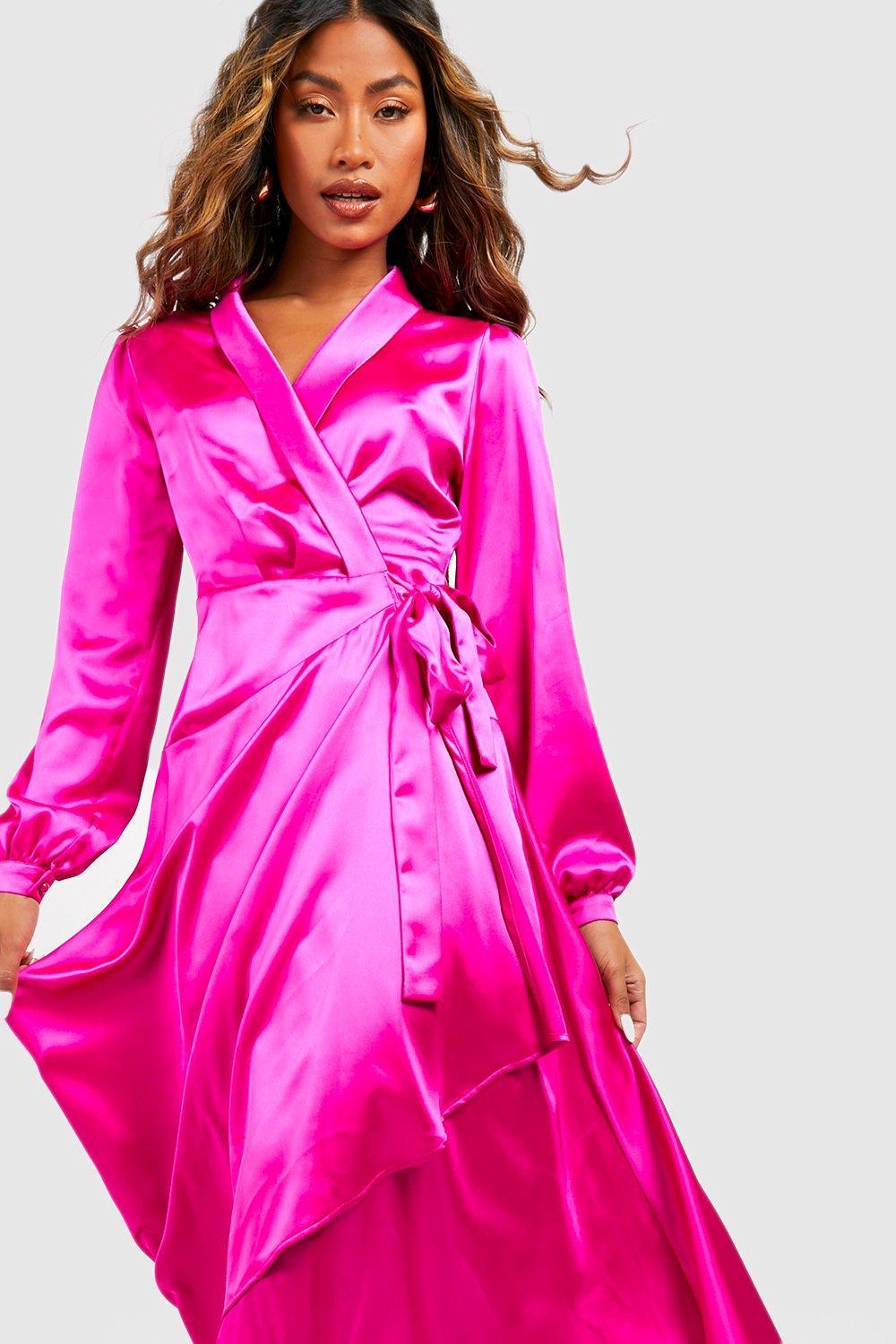Silk Satin Hot Pink Robe Silk Womens Silk Satin Robe Sexy Kimono