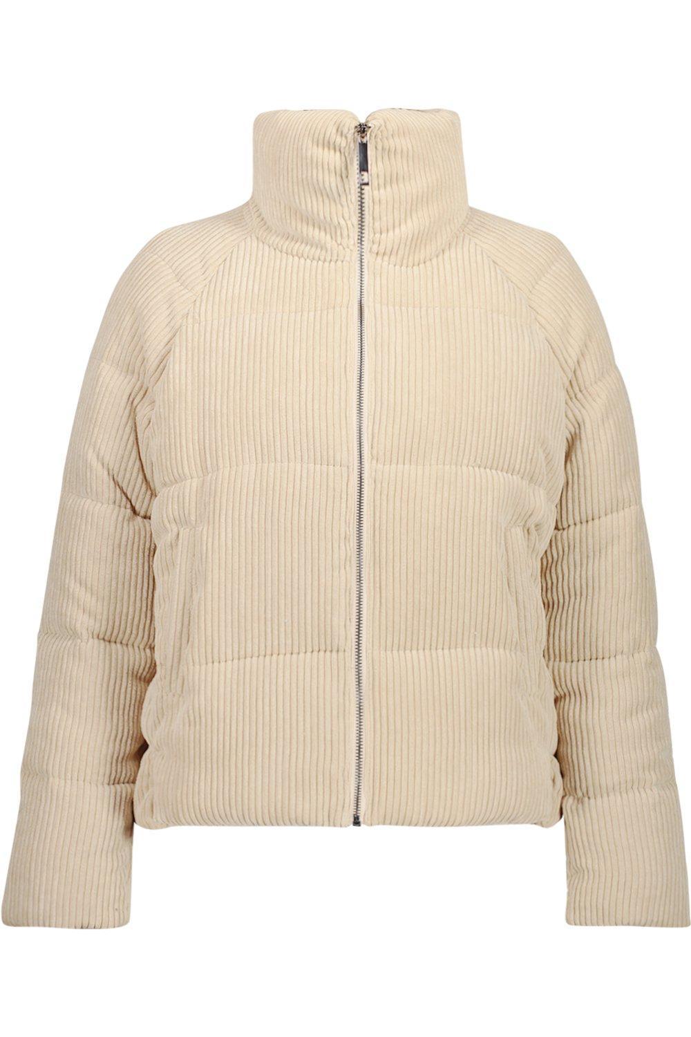 cream cord puffer jacket