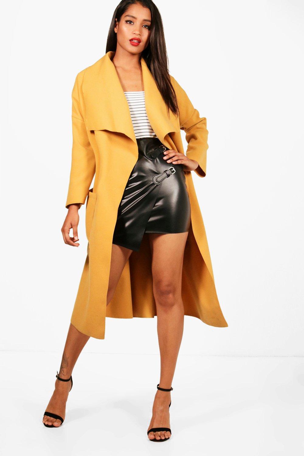yellow waterfall coat