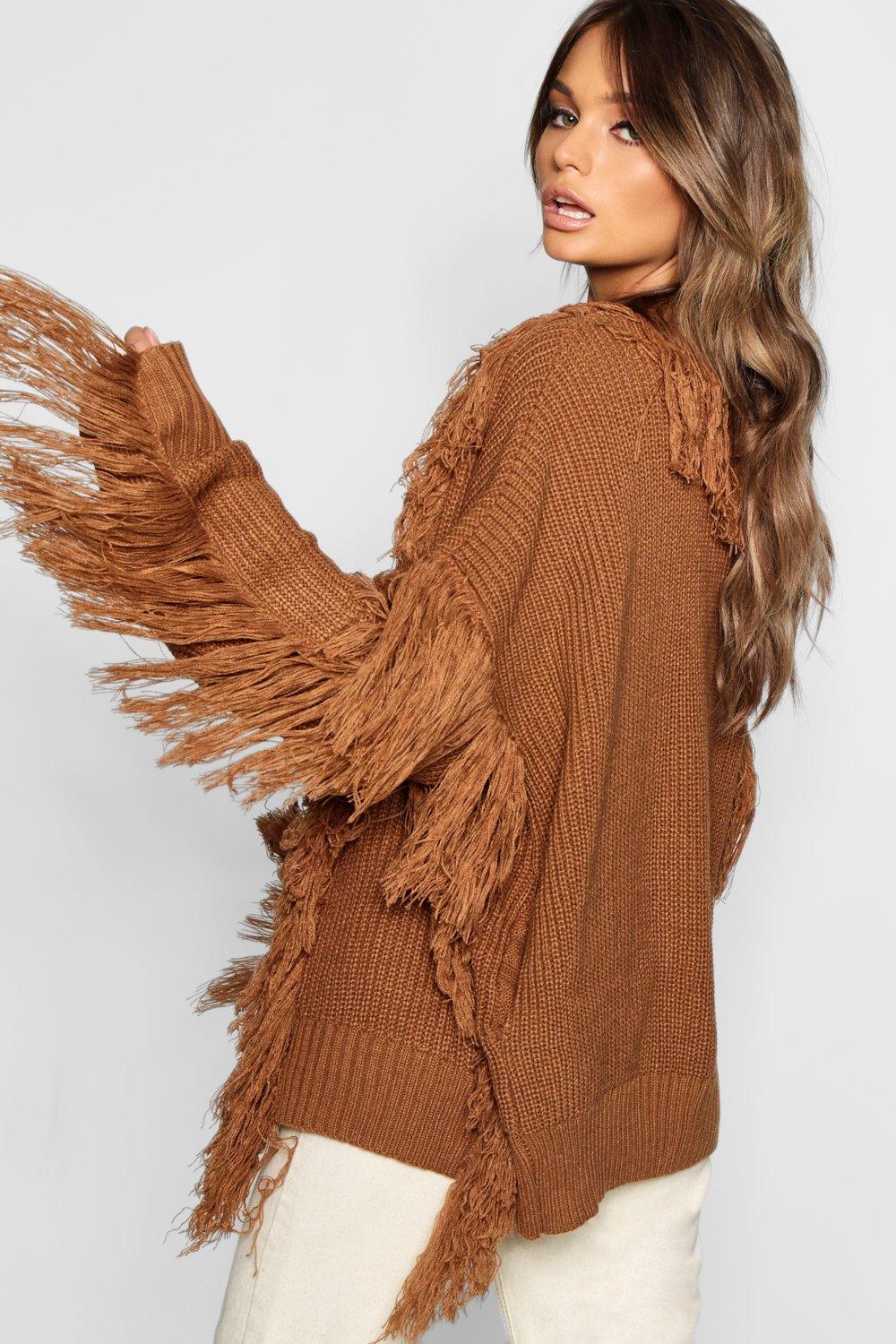 oversized fringe sweater