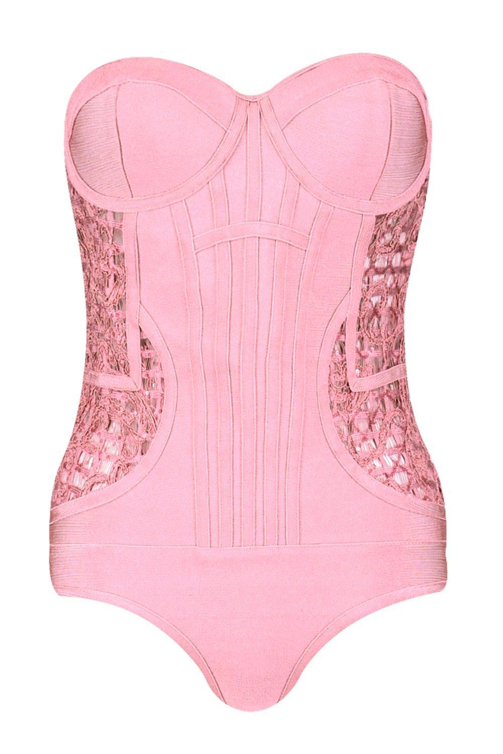 pink corset bodysuit