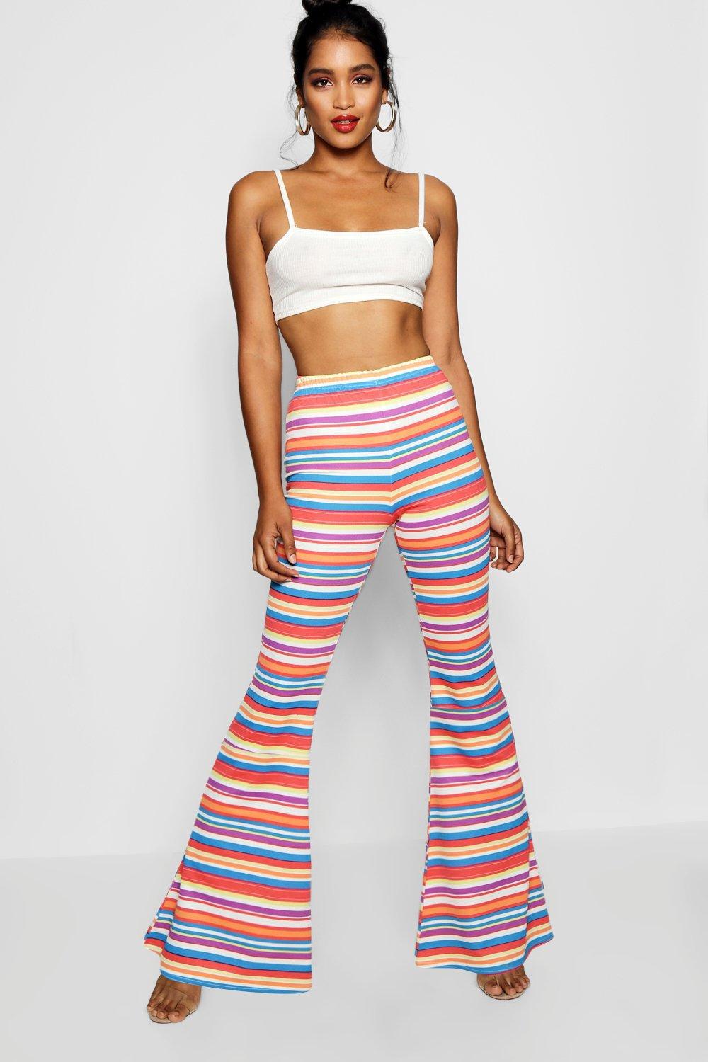 rainbow flared trousers
